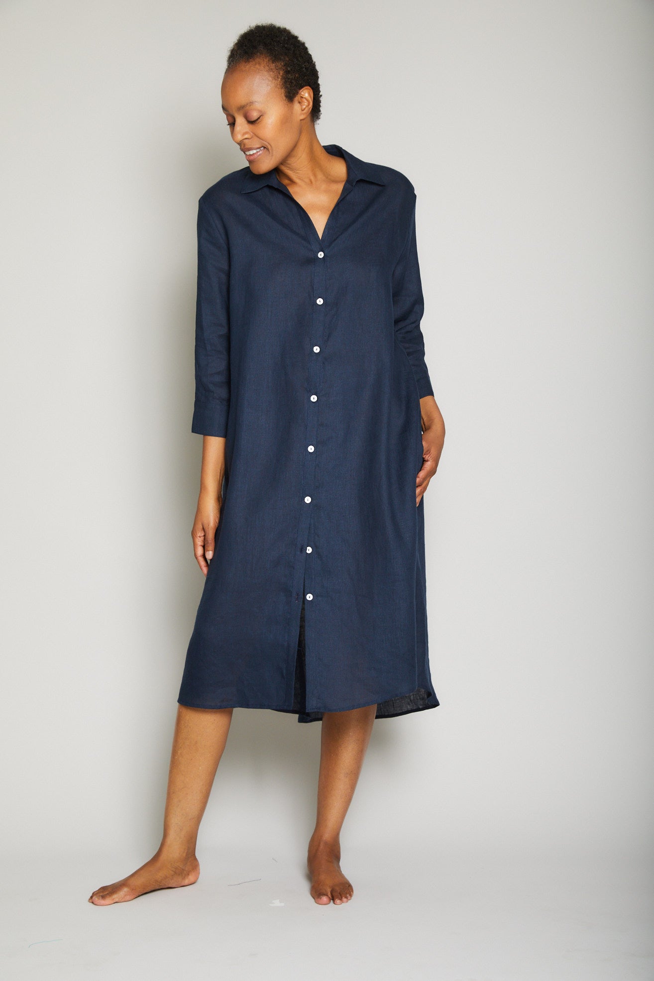Linen Button Down Dress