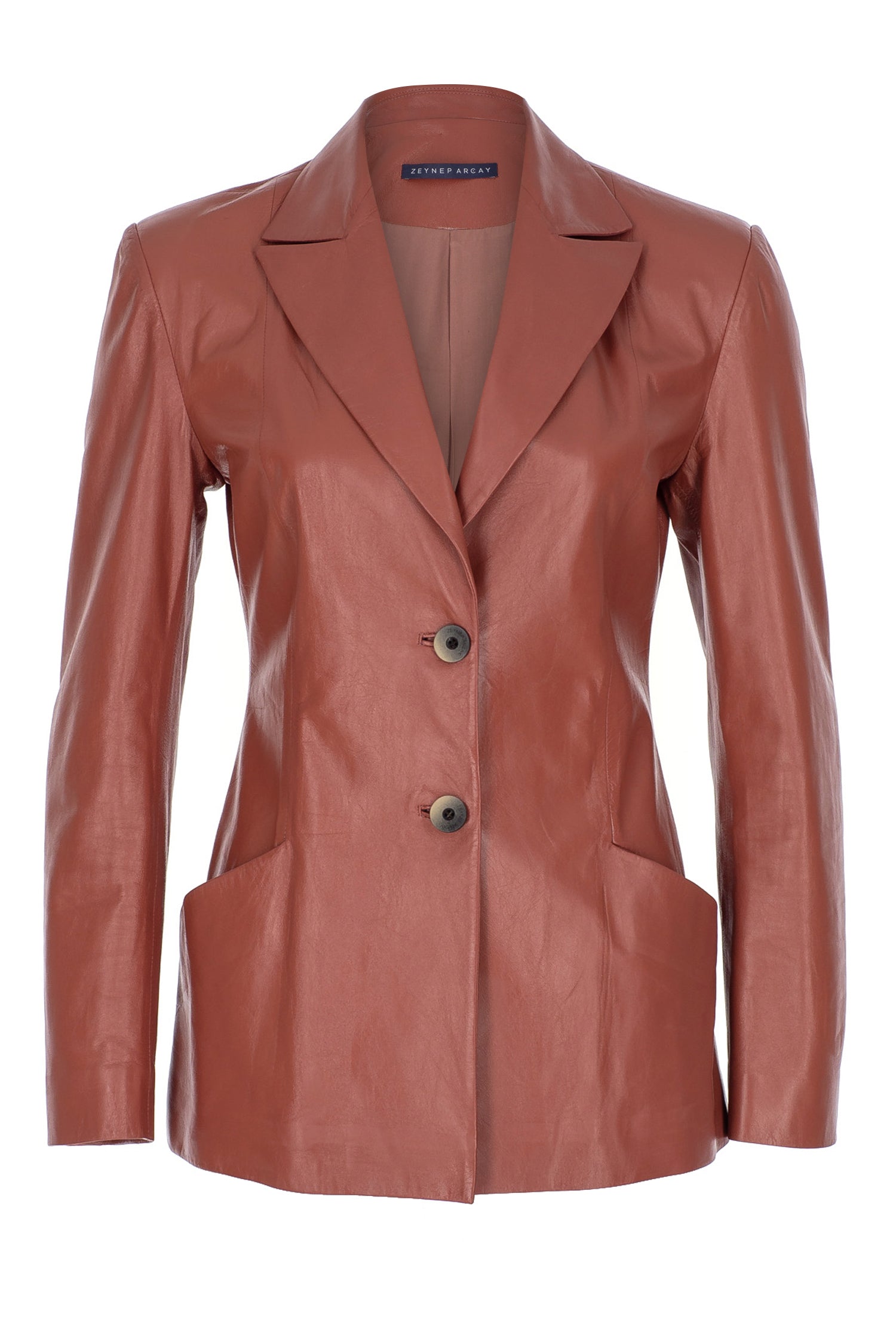 Two Button Leather Blazer