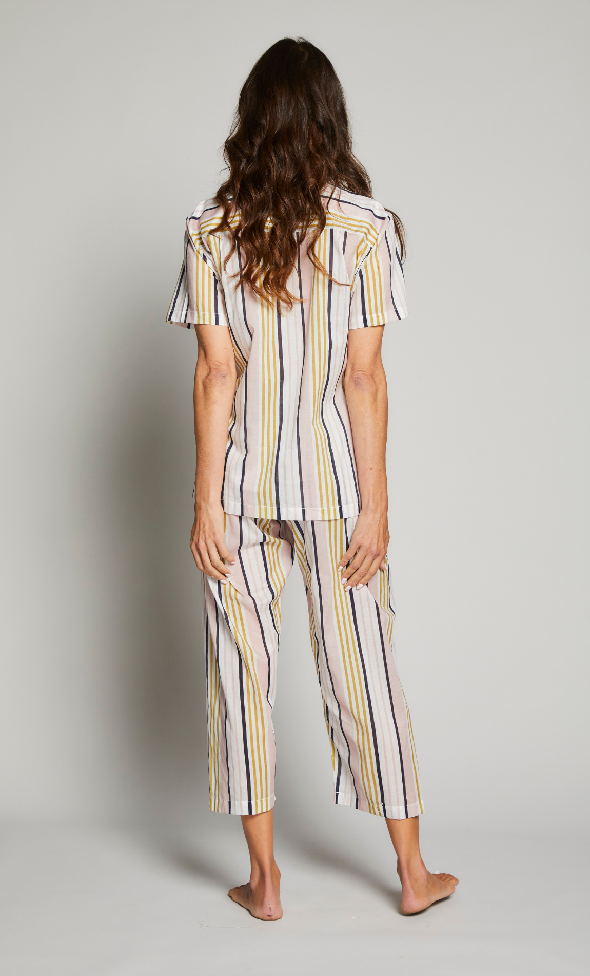 Striped SS Cropped Pant PJ Set
