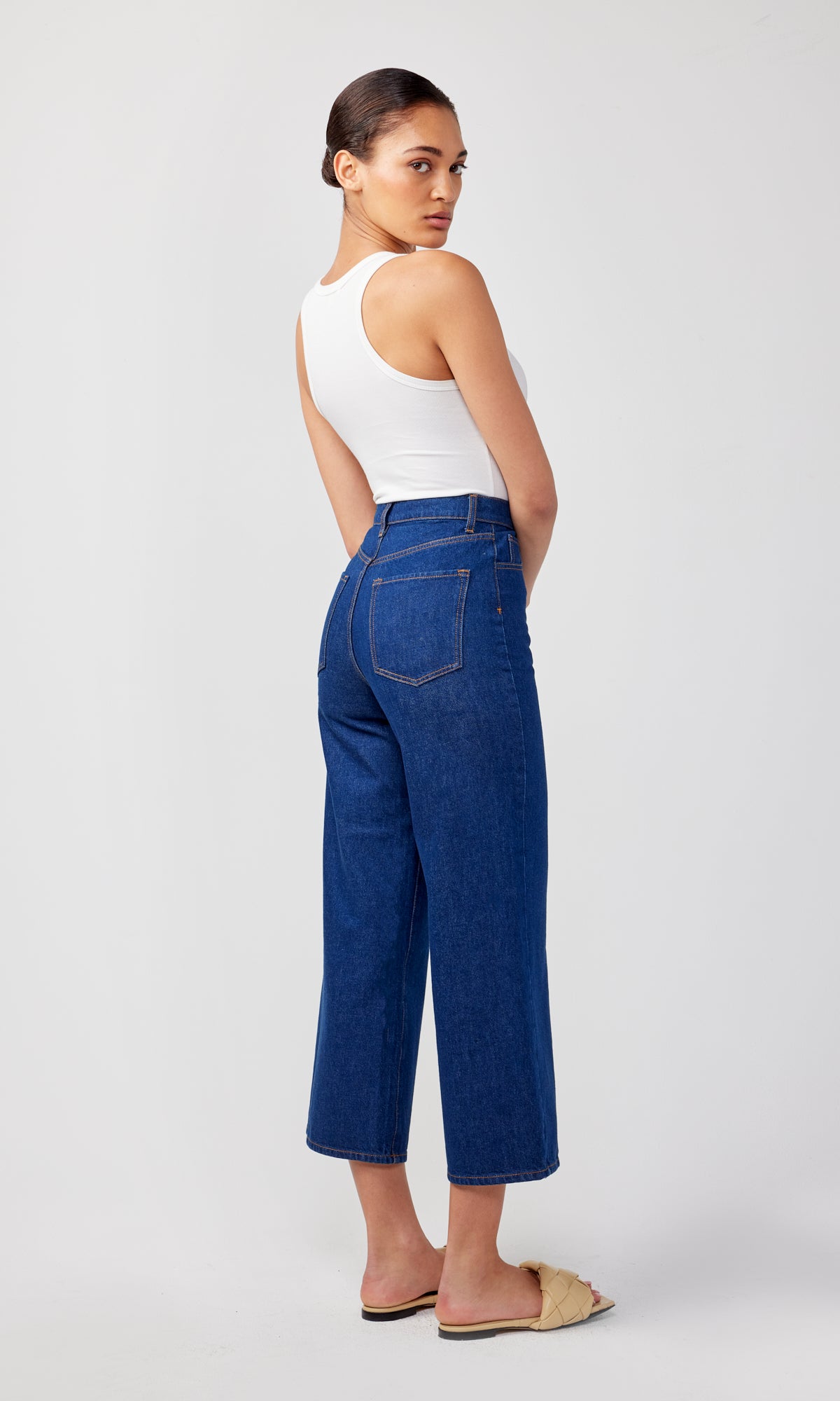 Ms. Bardot High Rise Cropped Wide Leg