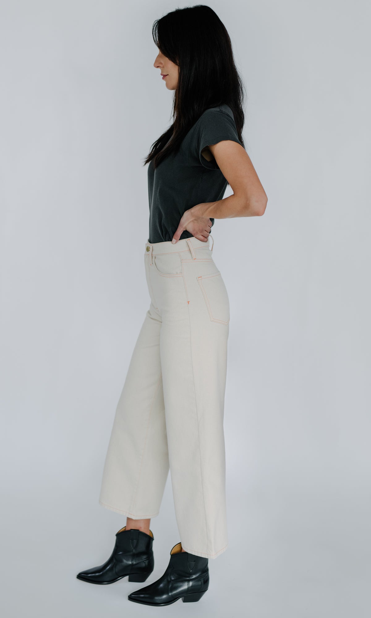Ms. Bardot High Rise Cropped Wide Leg