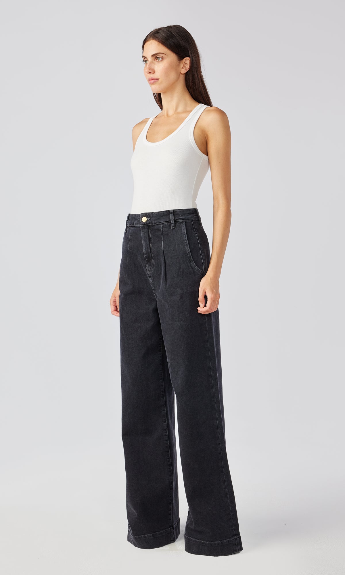 Ms. Hayworth V-High Rise Pleated Wide Leg