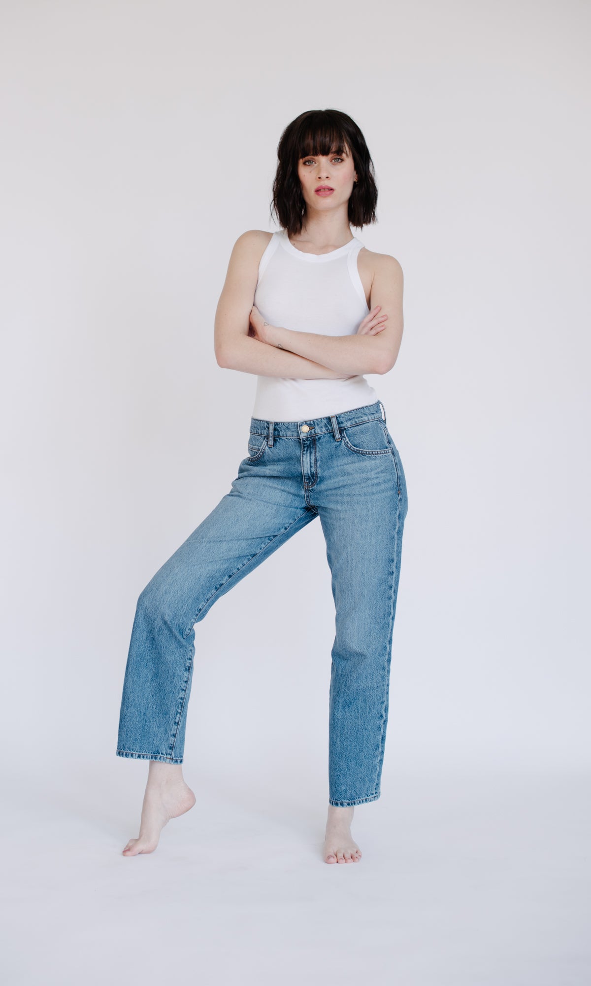 Mid Rise Straight Leg