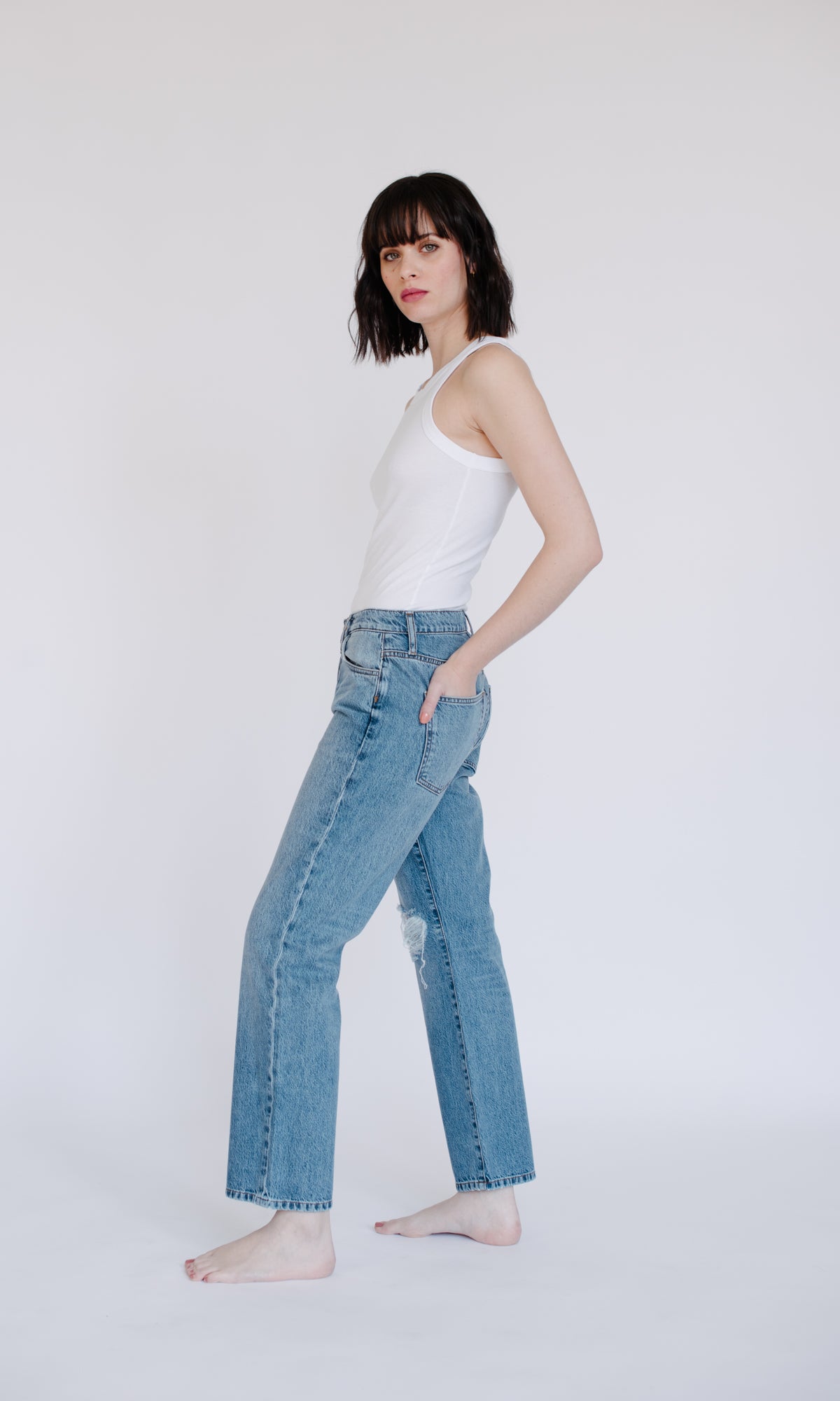 Mid Rise Straight Leg