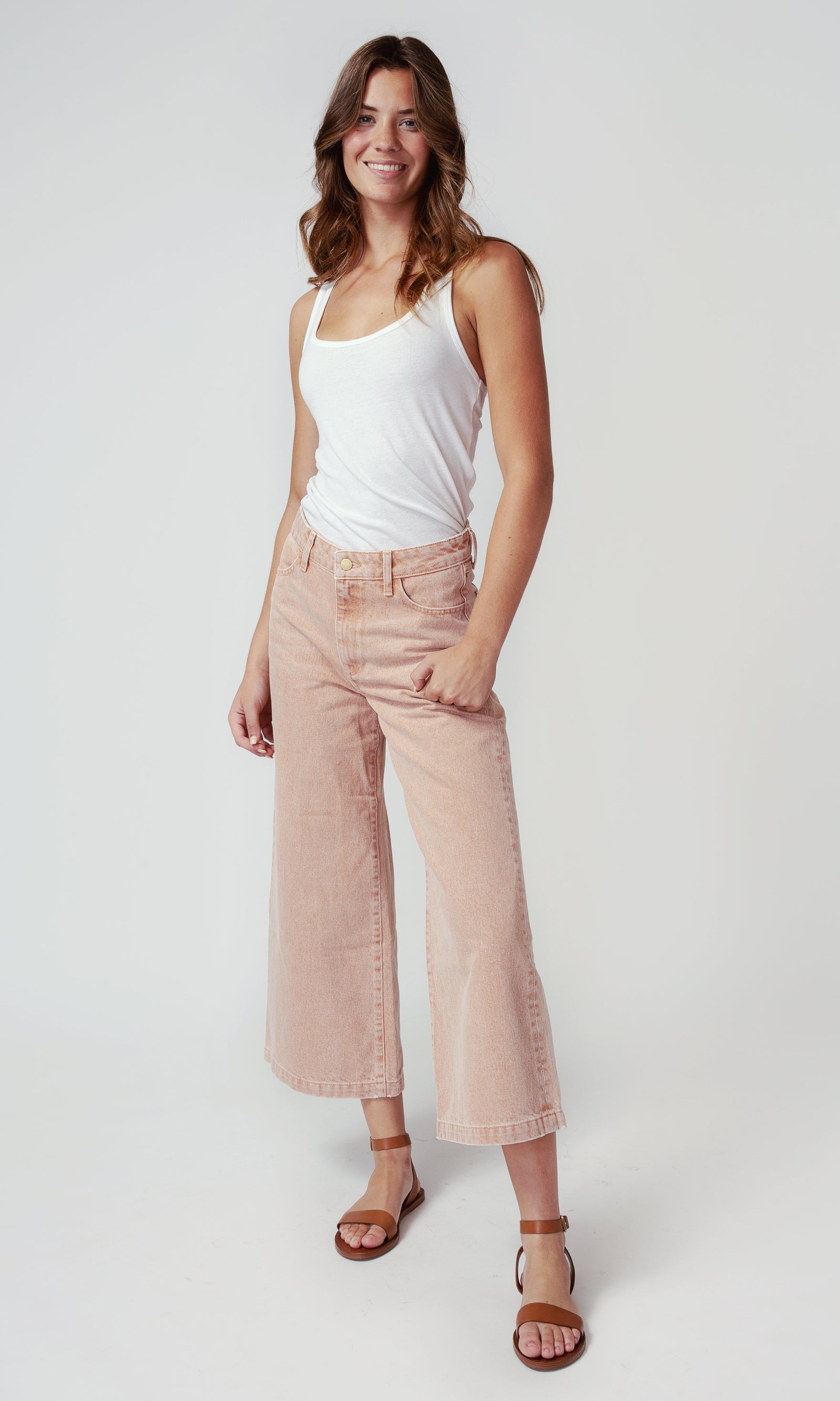 High Rise Crop Wide Leg