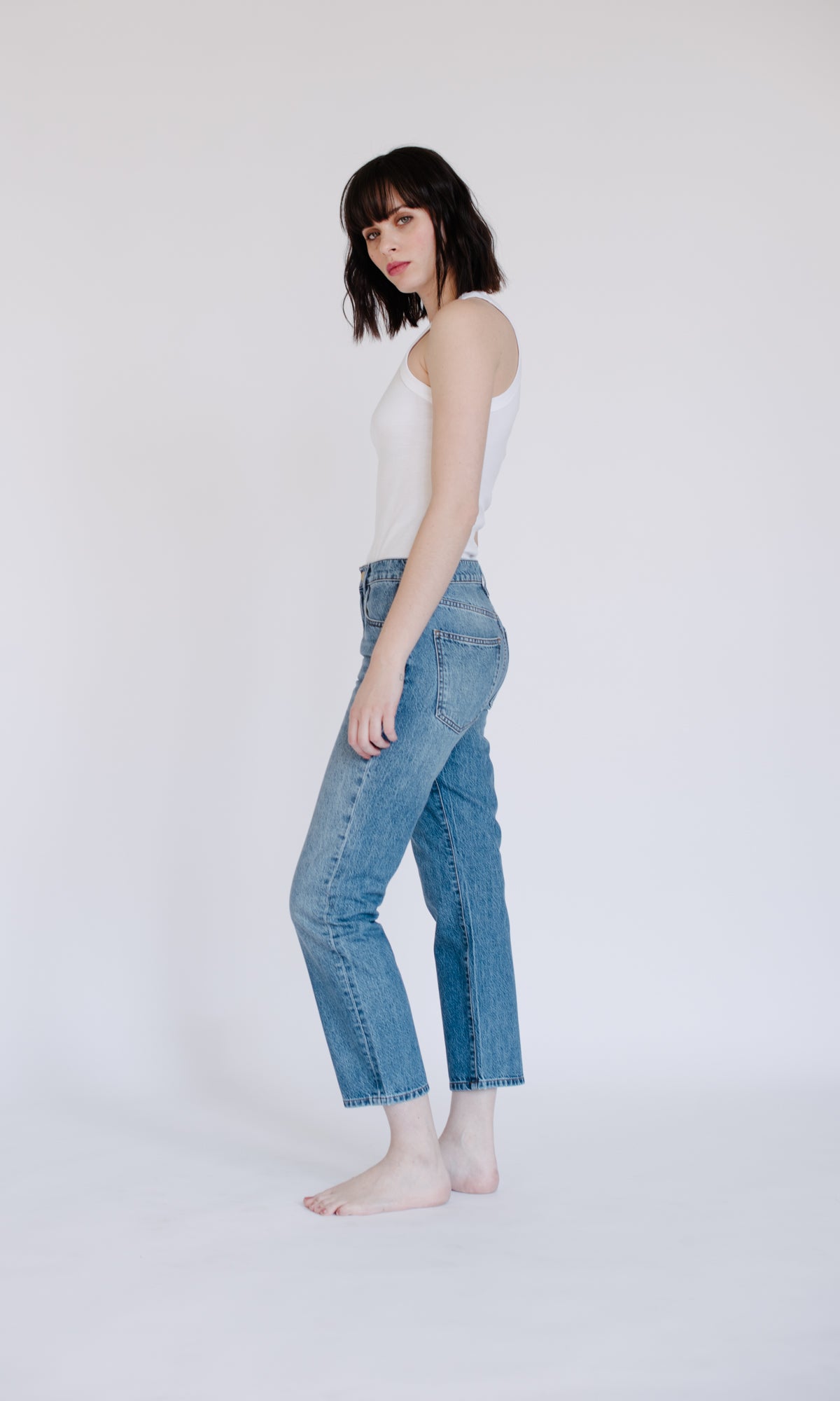 Mid Rise Straight Leg