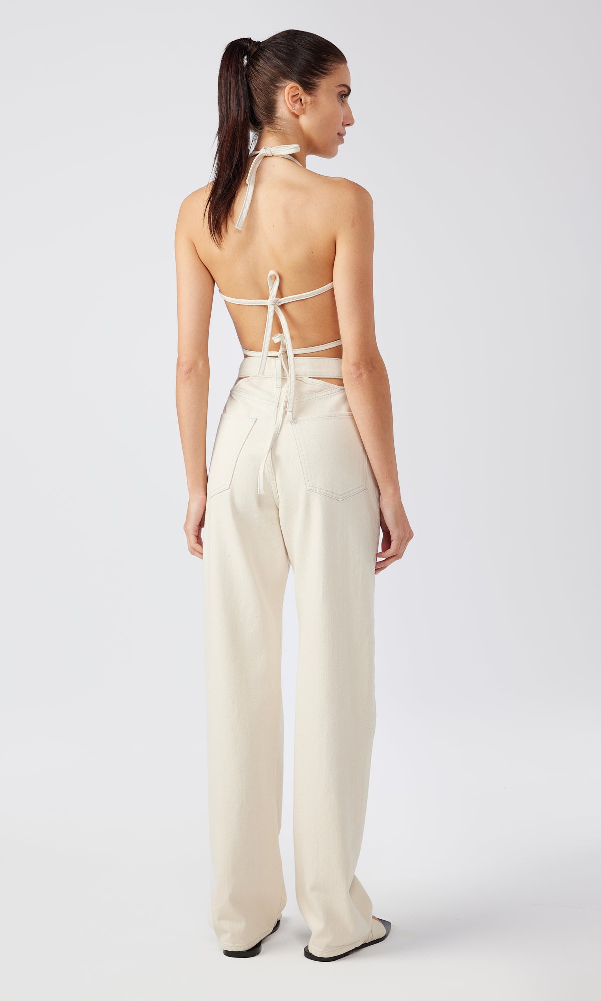 Ms. Stone Cut-Out High Rise Straight Leg Jean