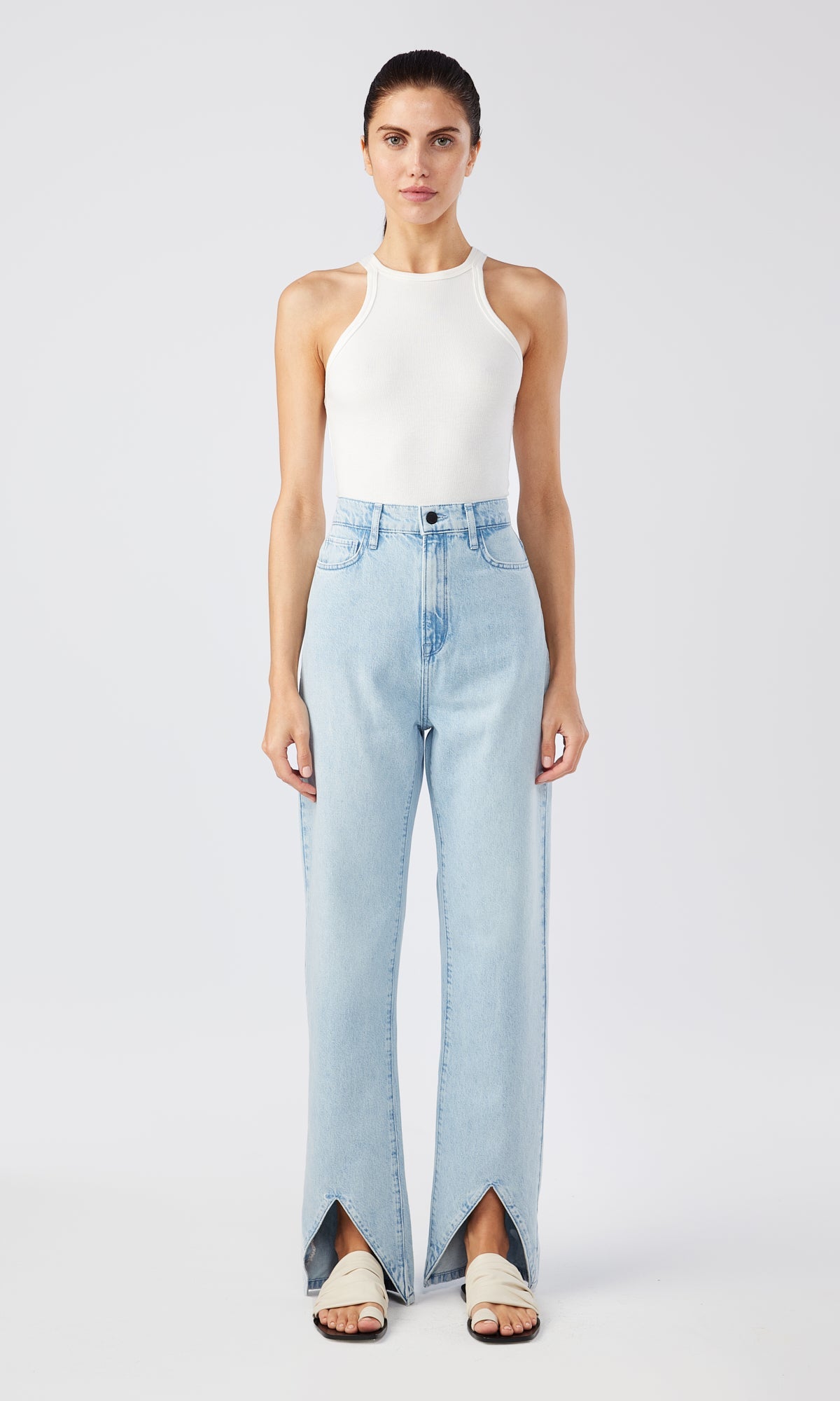 Ms. Hart Petal Hem High Rise Straight Leg Jean