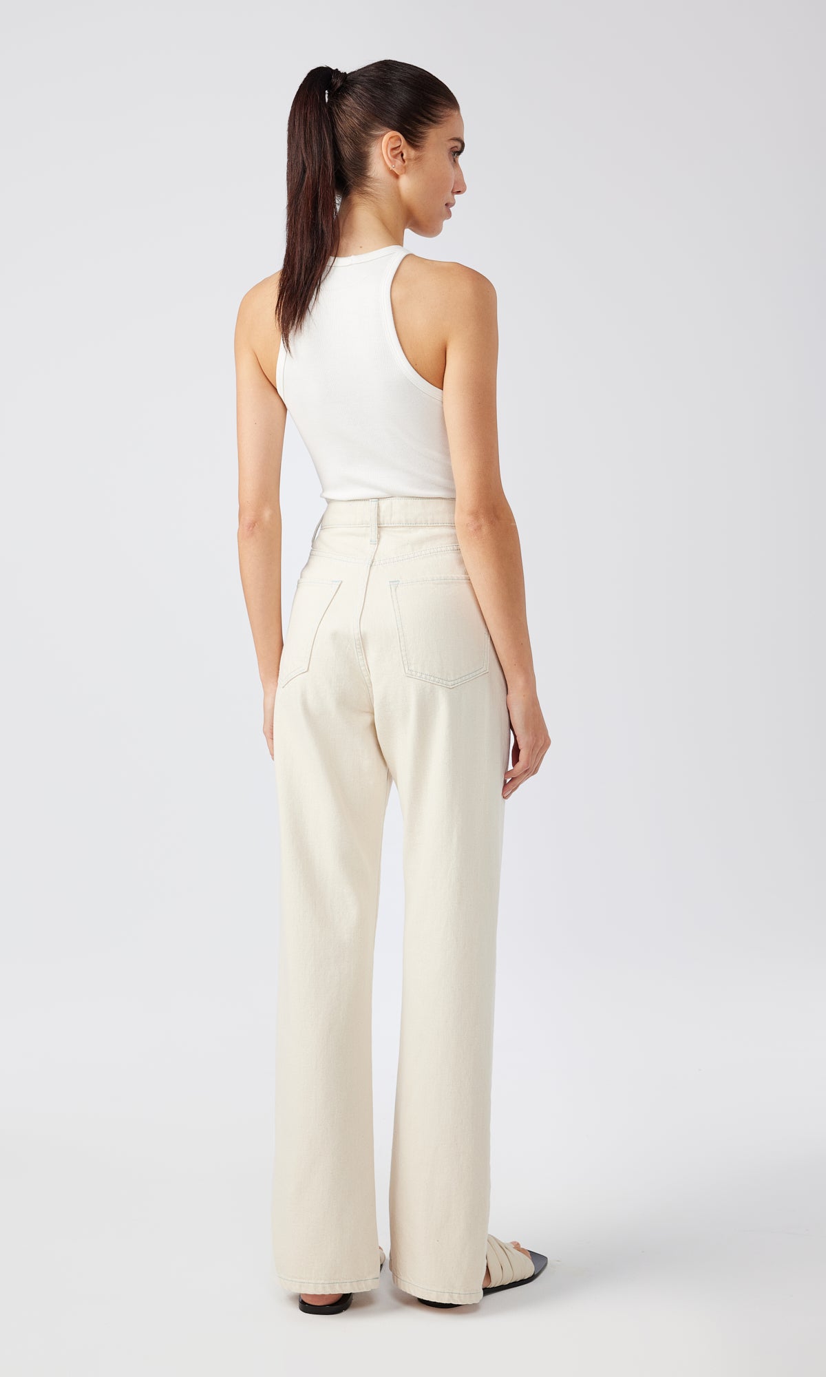 Ms. Hart Petal Hem High Rise Straight Leg Jean