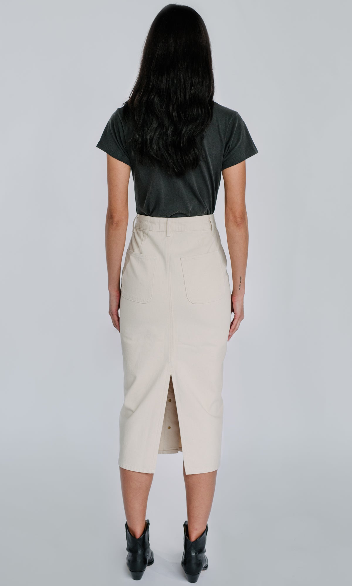 Ms. Triarchy High Waisted Denim Skirt