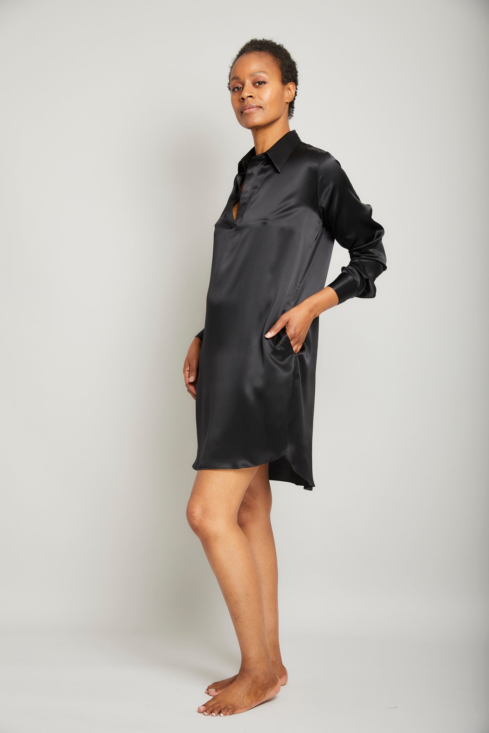 Silk Shirt Dress