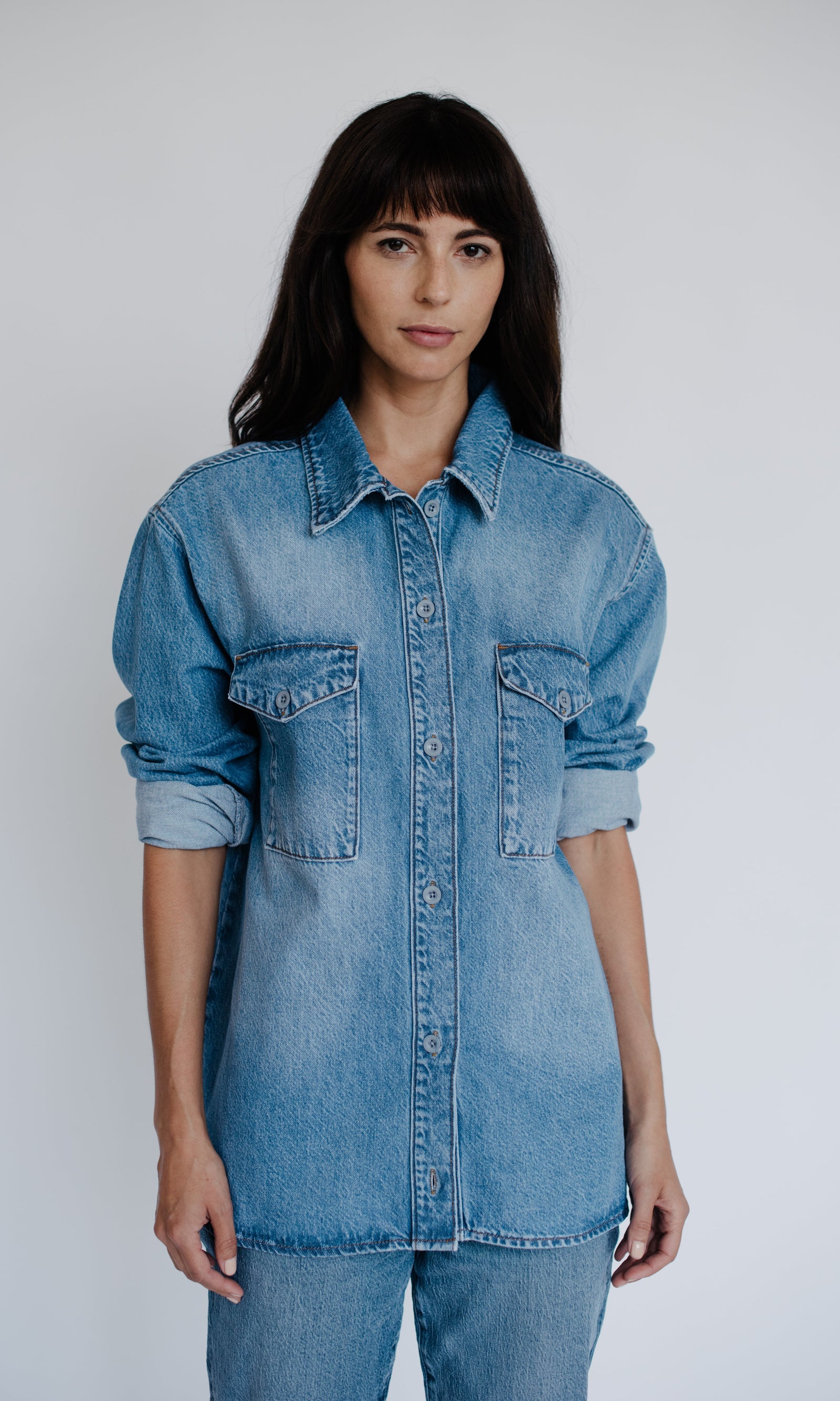 Ms. Triarchy OS Denim Shirt