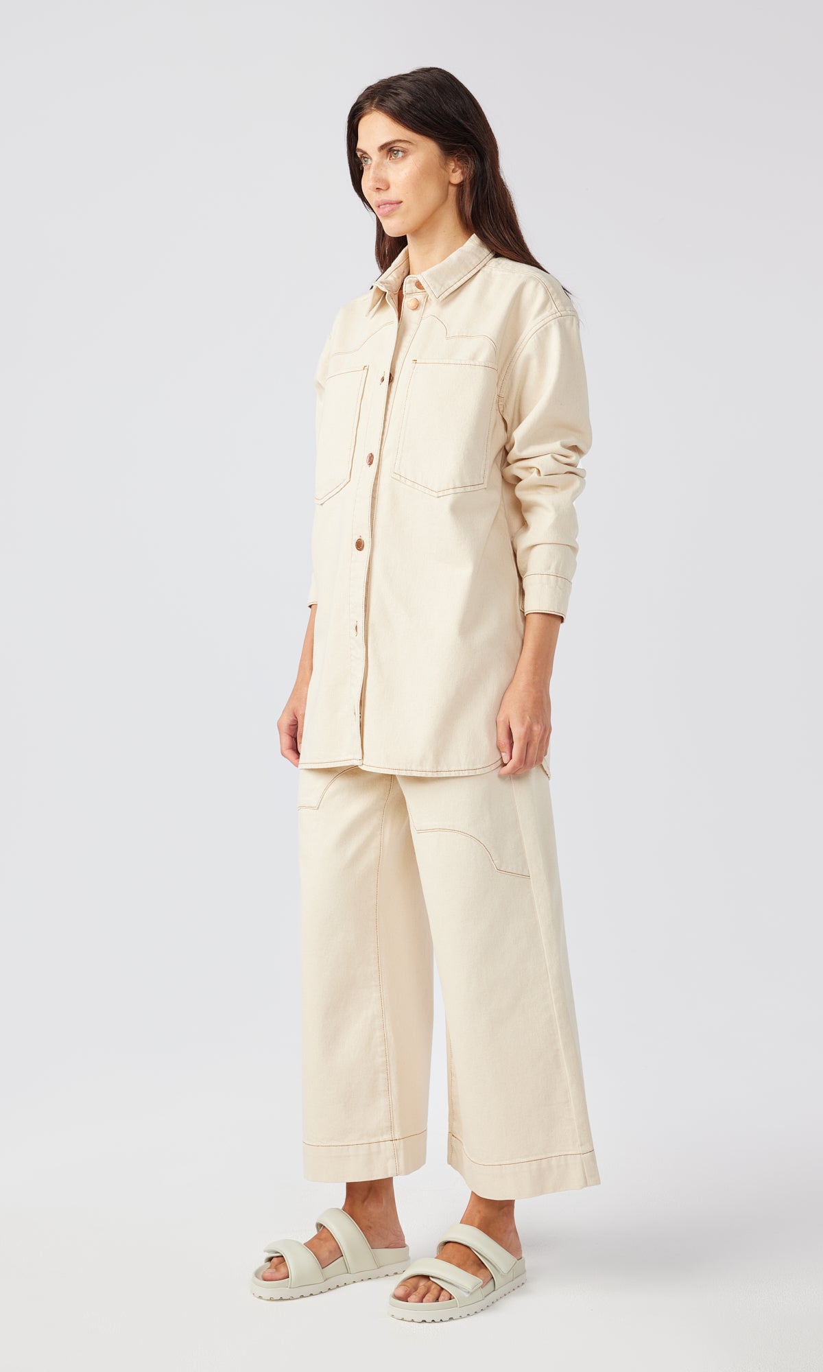 Ms. Ciela Cloud Stitch Denim Shirt