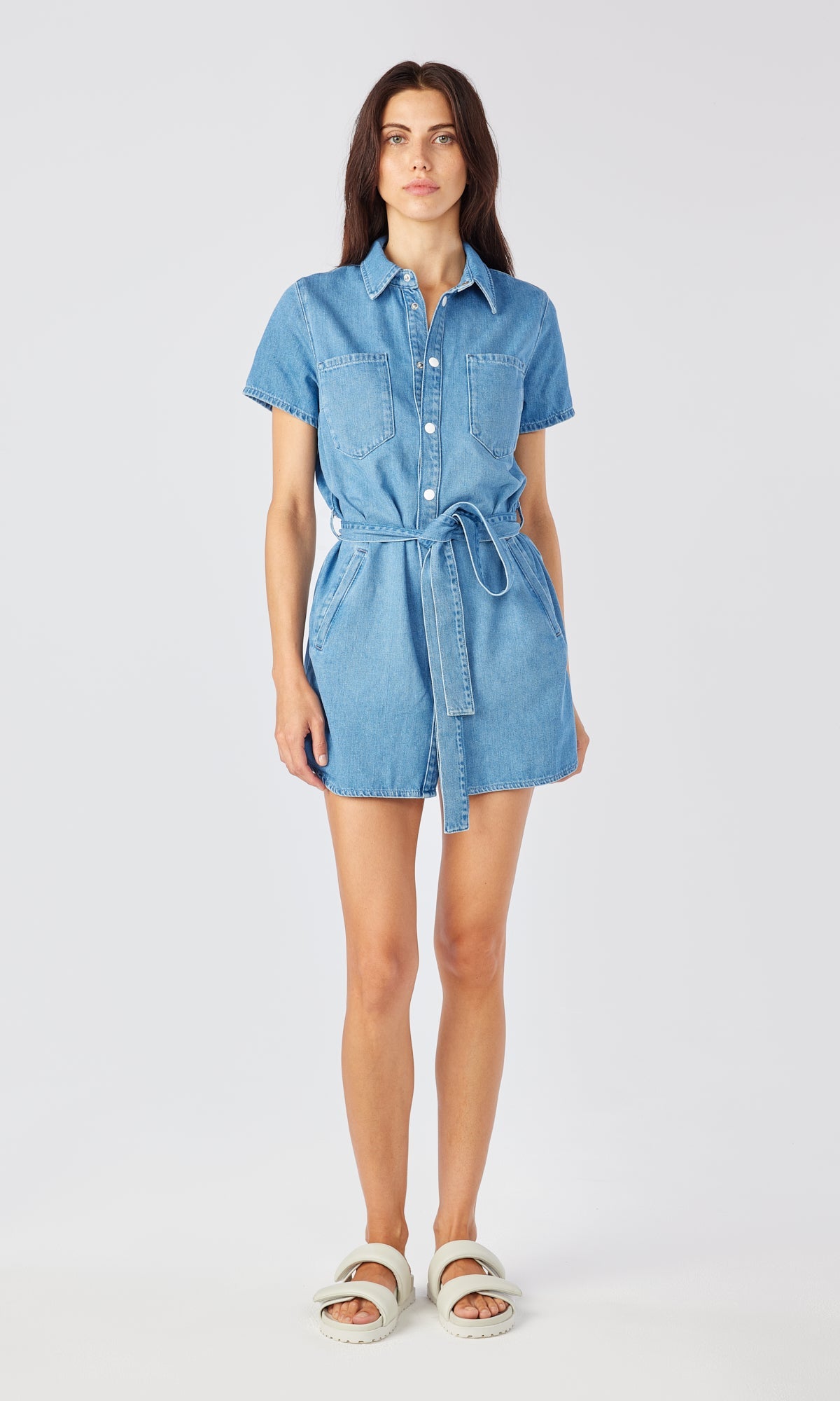 Ms. Blake Short Sleeve Denim Dress
