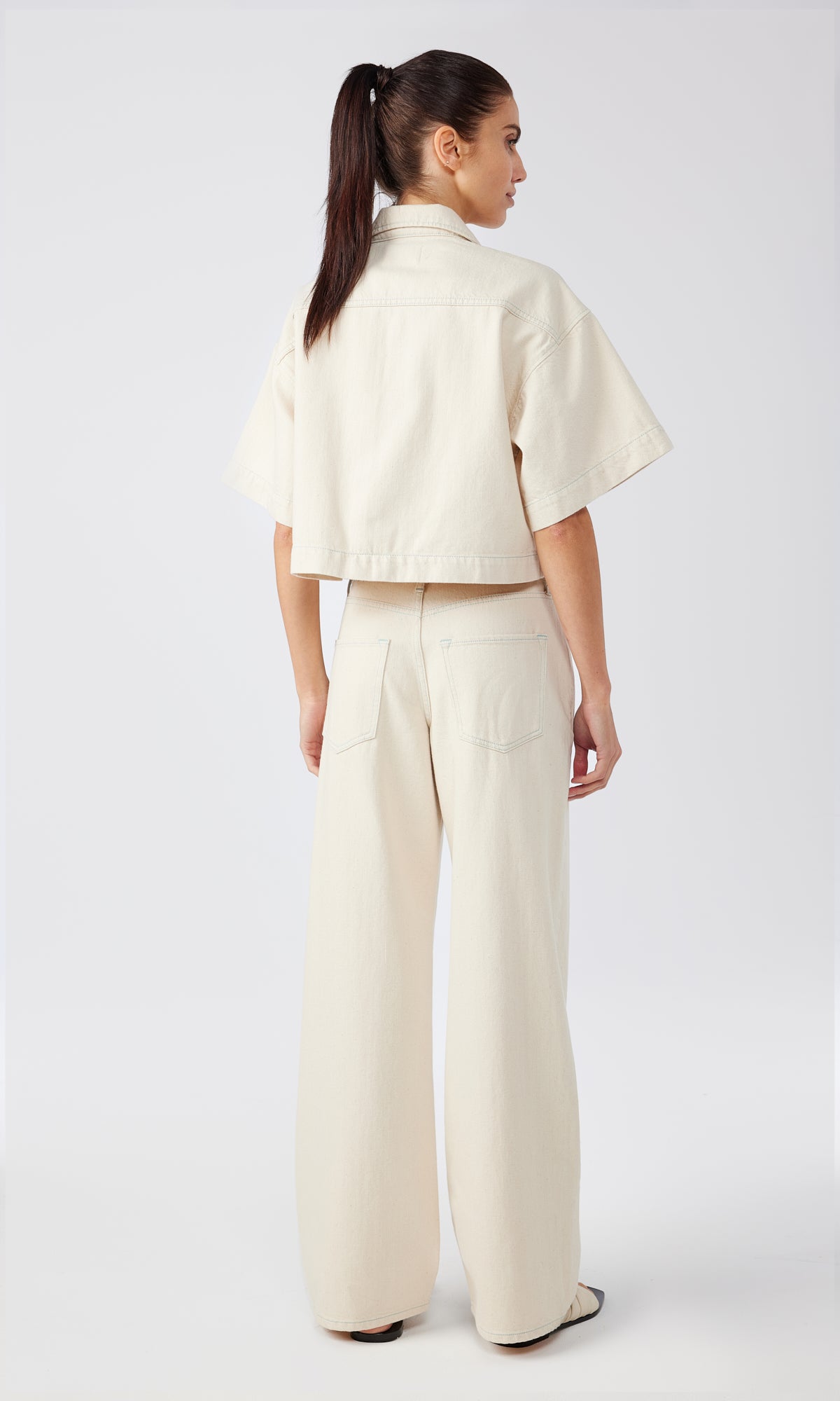 Ms. Brenda Oversized Short Sleeve Denim Shirt