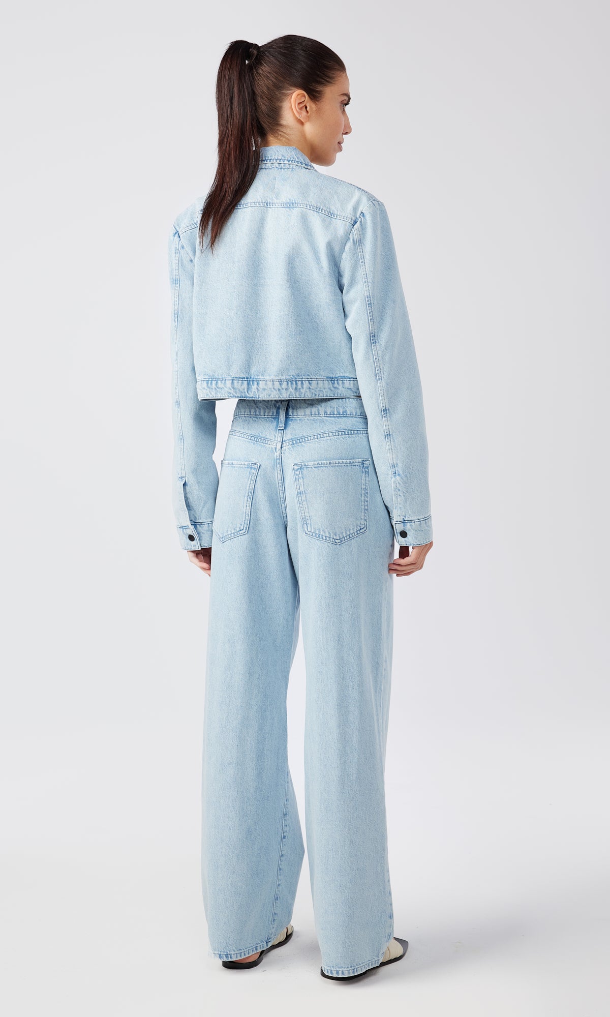 Ms. Milos Cropped Denim Blazer