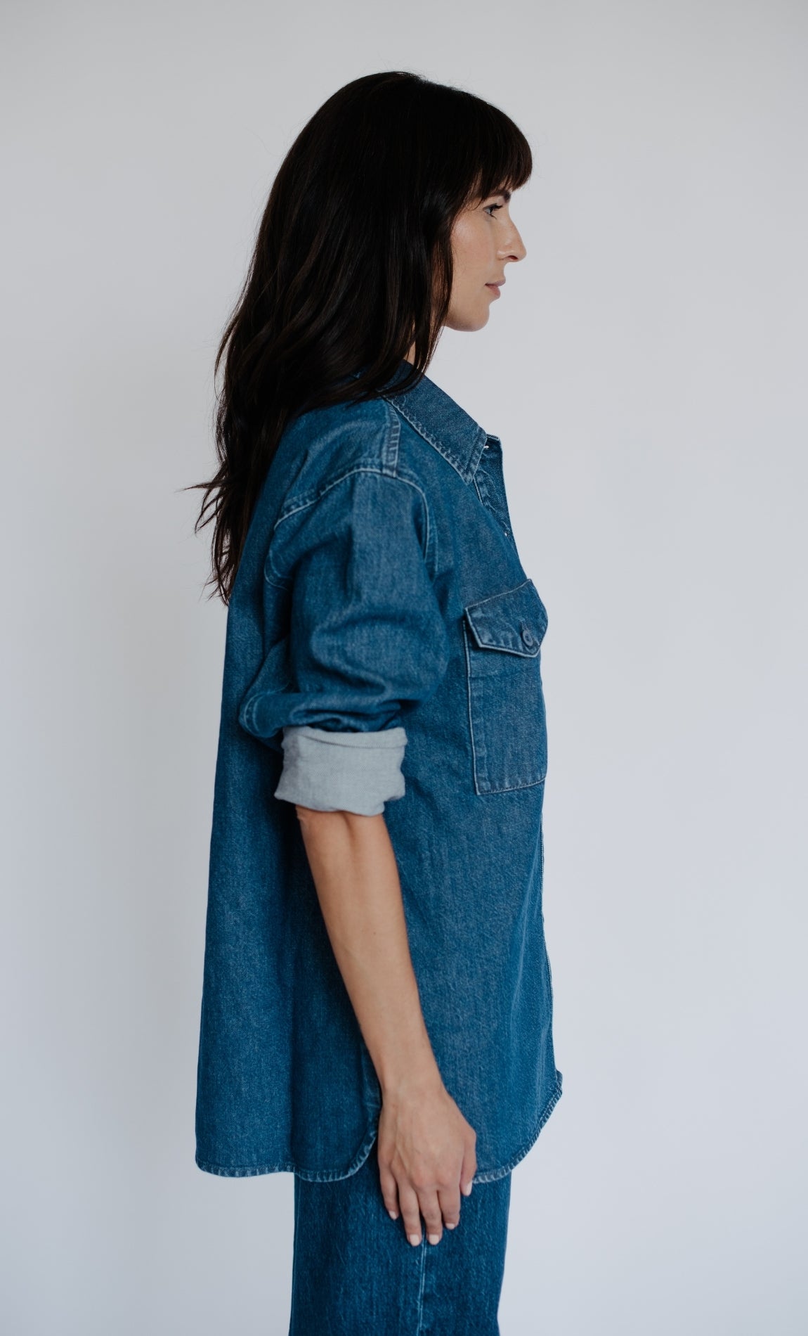 Ms. Triarchy OS Denim Shirt