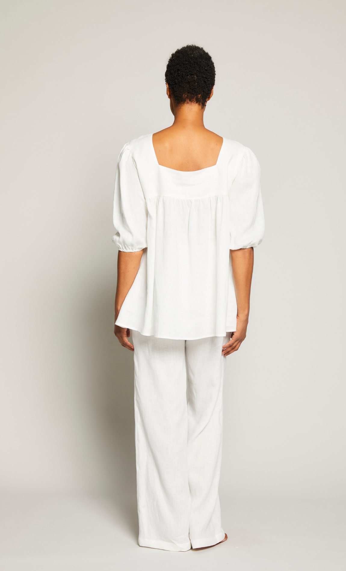 Square Neck Linen Lounge Set