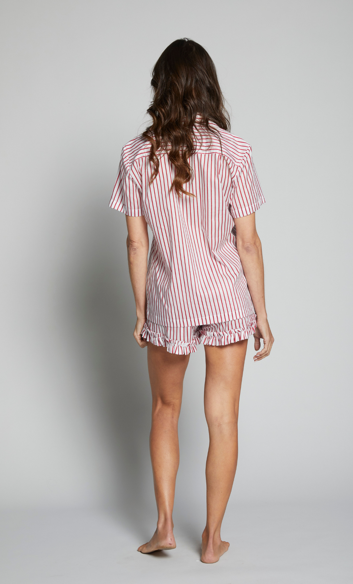 Striped Long Sleeve Cotton Pajama Top