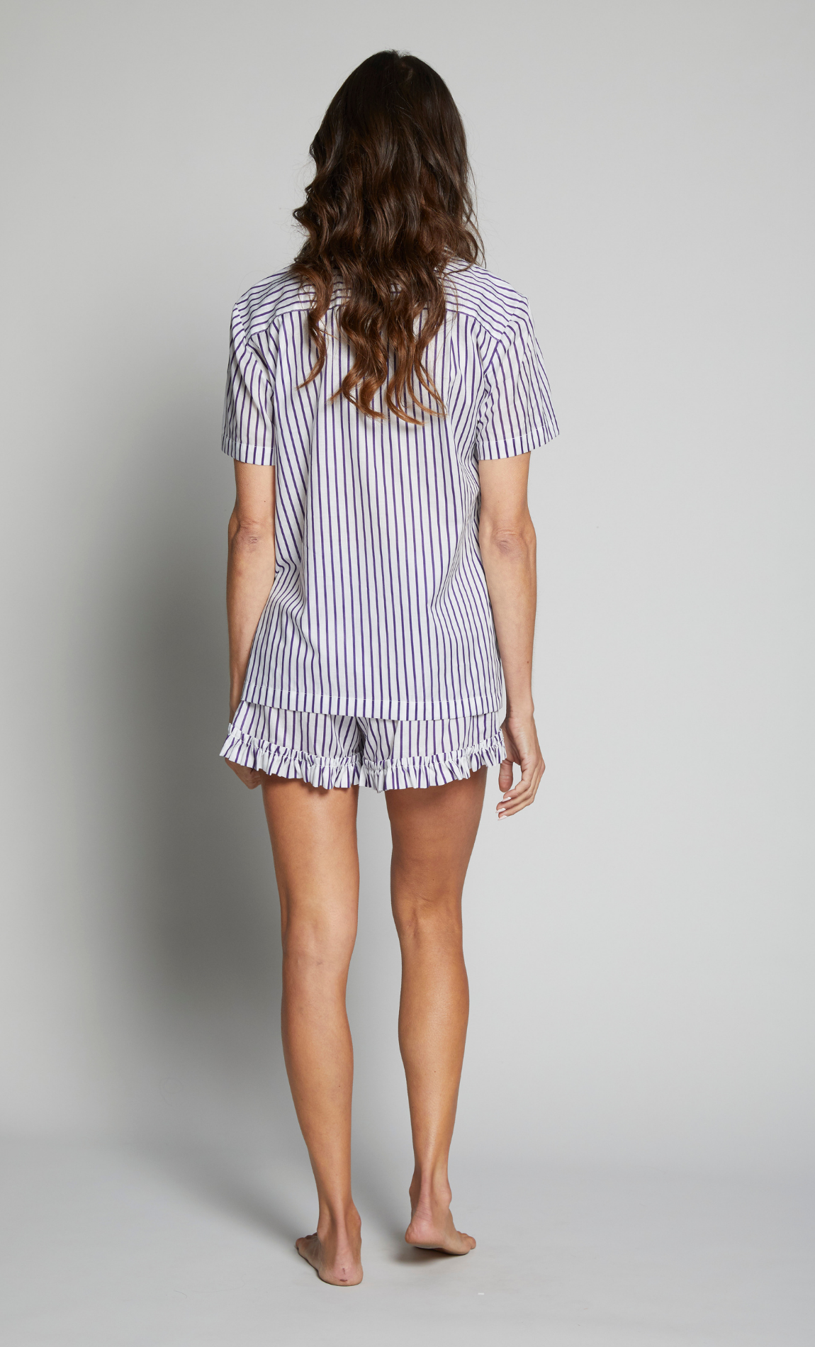 Striped Long Sleeve Cotton Pajama Top