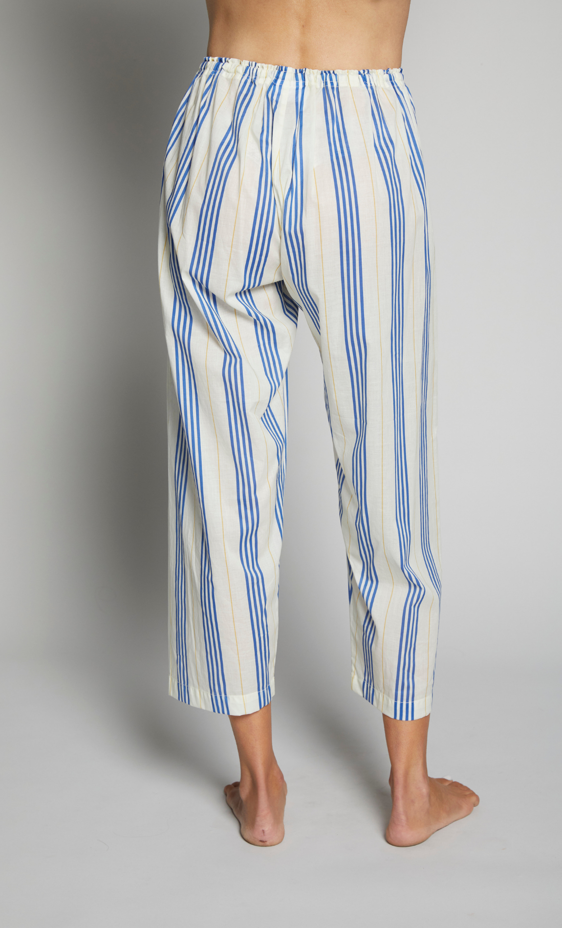 Striped Cotton Cropped Sleep Pant