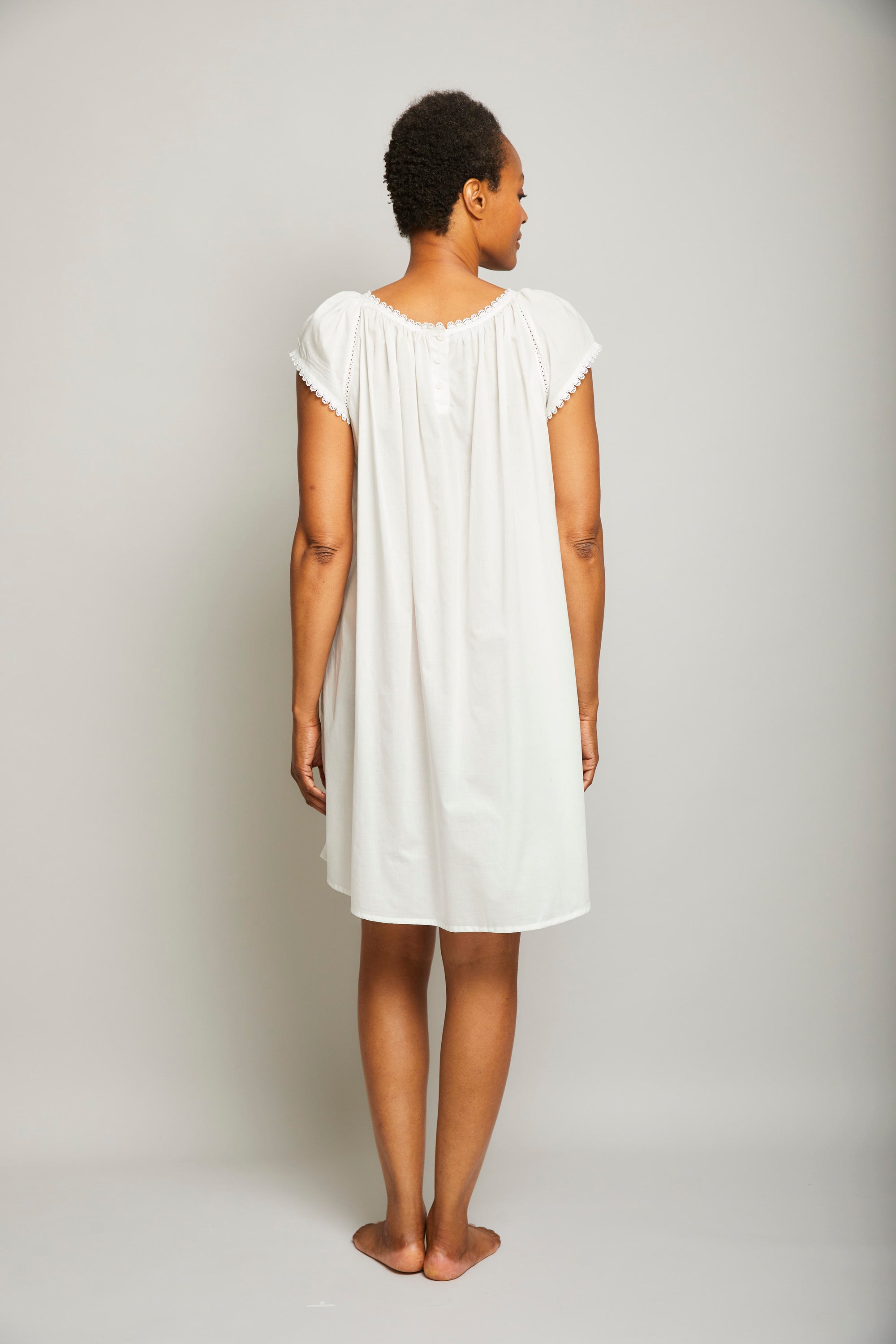 Knee Length Nightgown with Lace Front