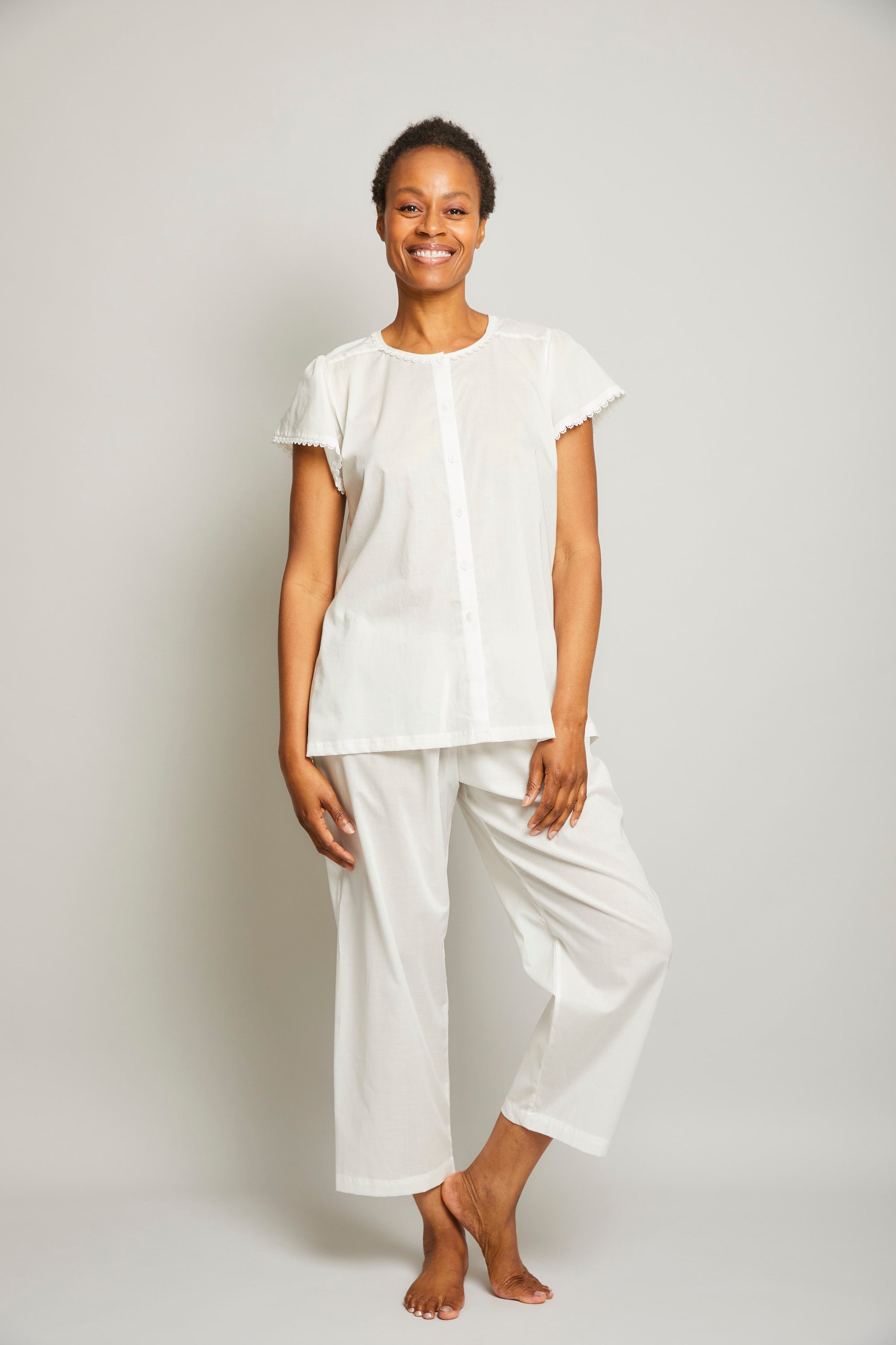 Gabby Short Sleeve Crop Pant Pajama Set