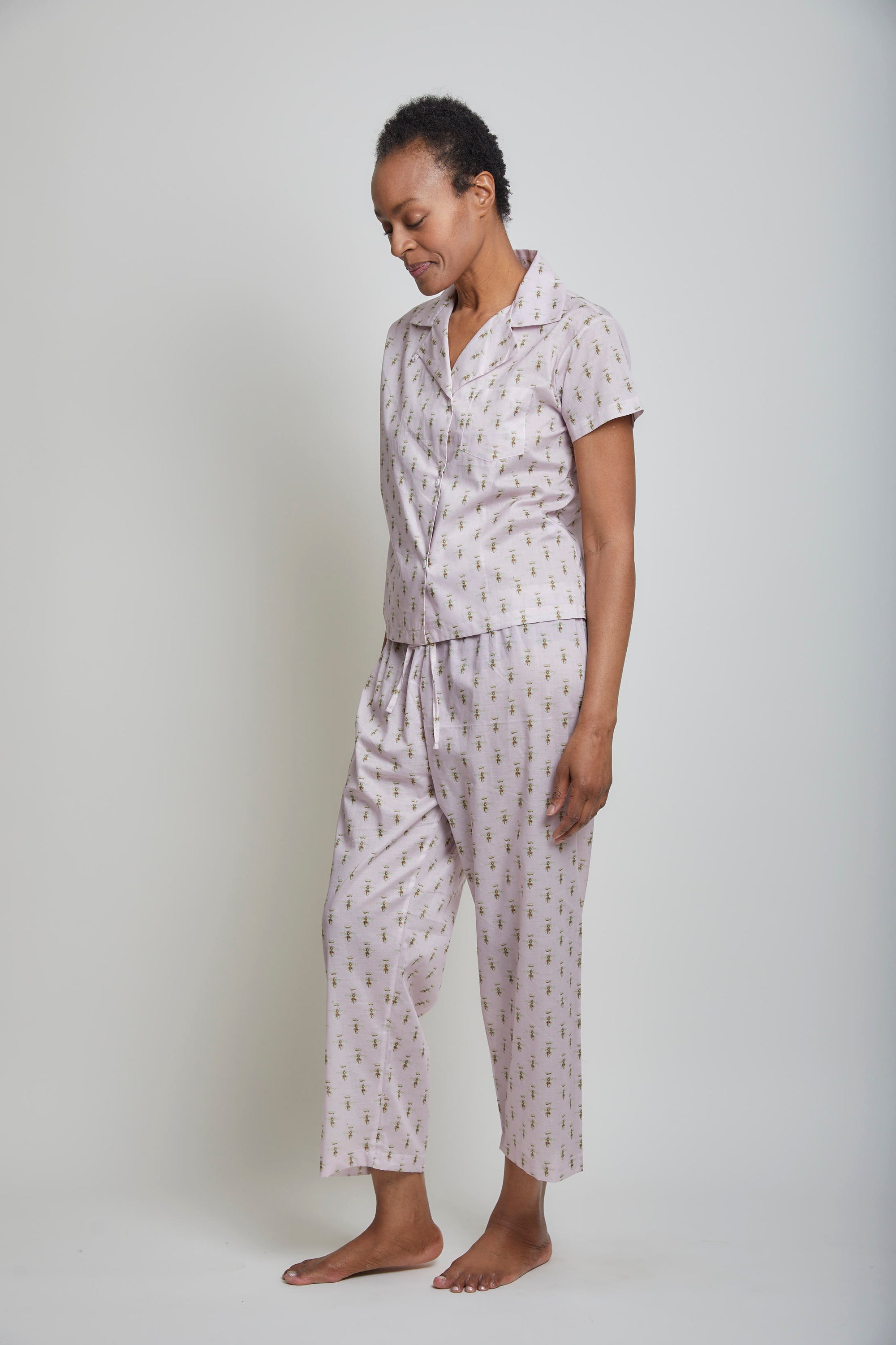 Apoline Short Sleeve Cropped Pant Pajama Set