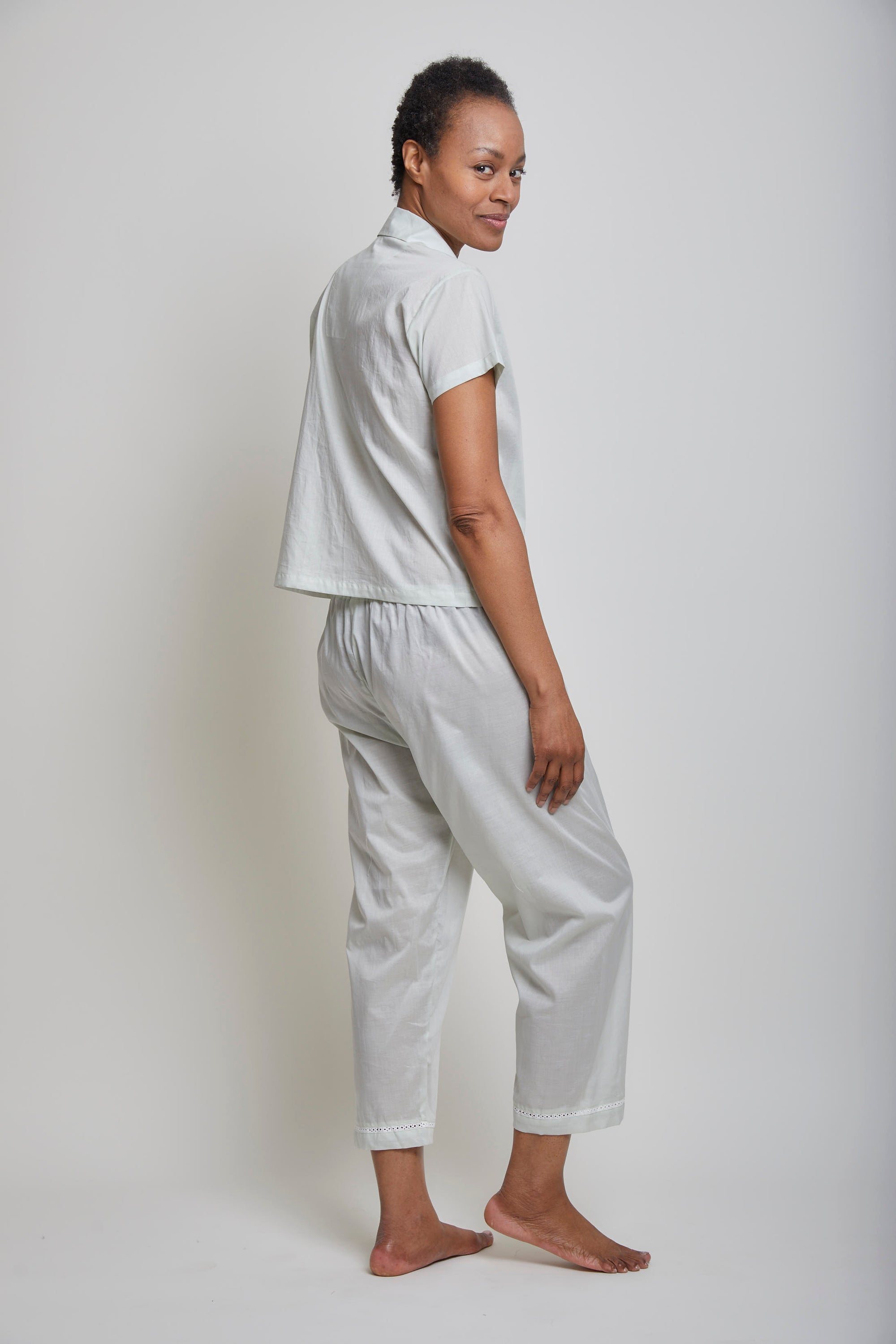 Apoline Short Sleeve Cropped Pant Pajama Set