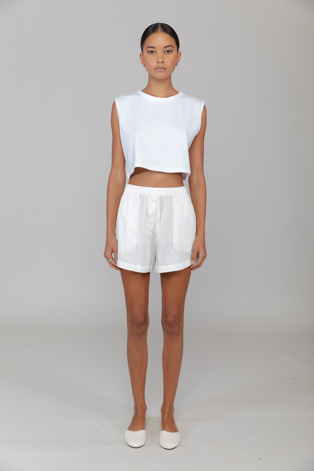 Boxy Sleeveless Crewneck