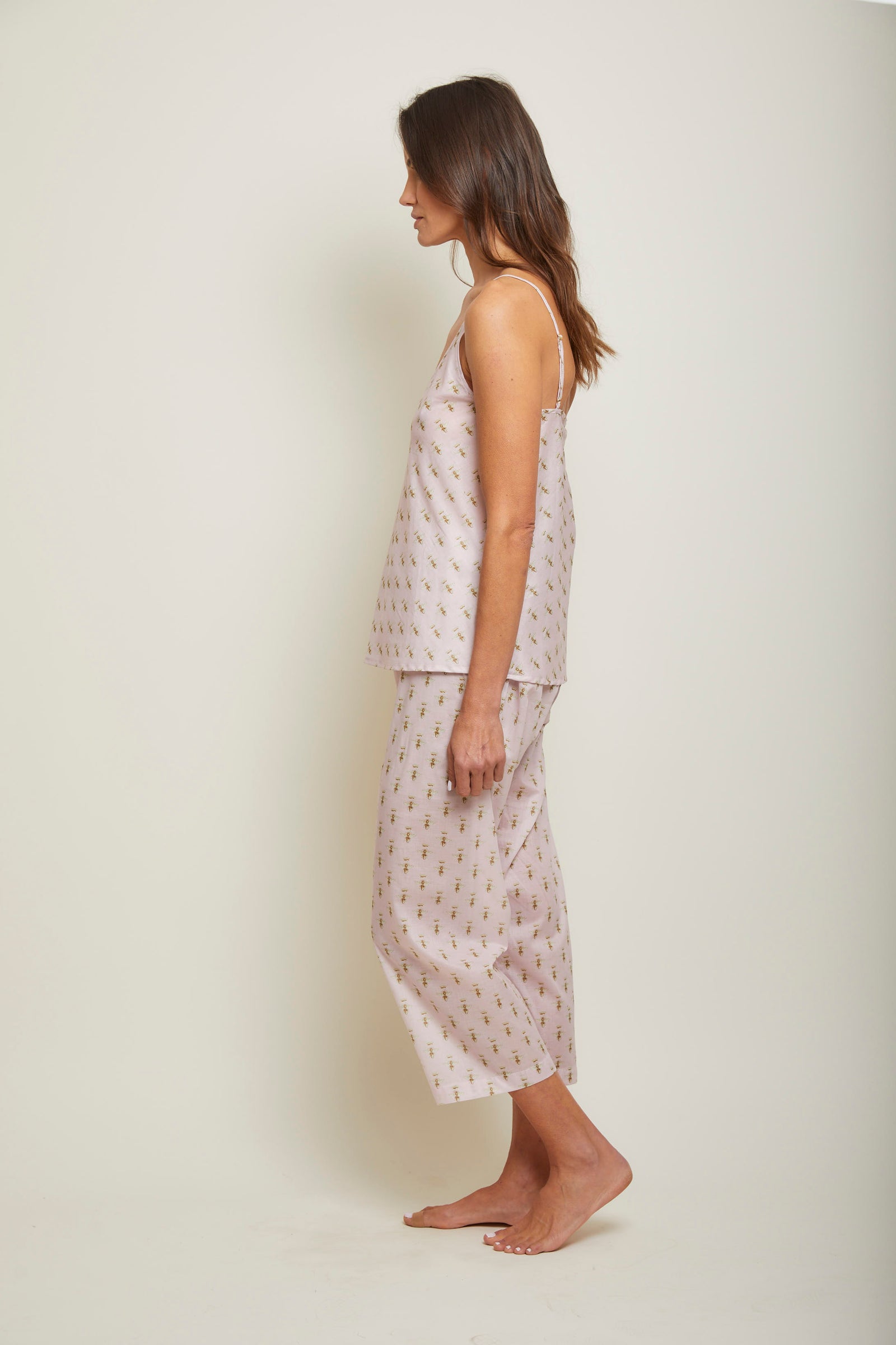 Bees Cami Cropped Pant Pajama Set