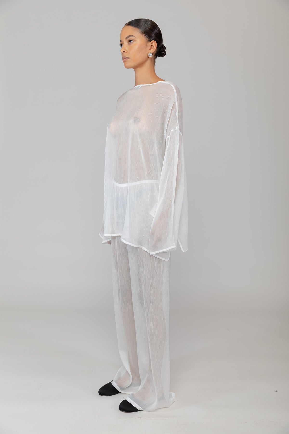 Celia Collarless Button Down