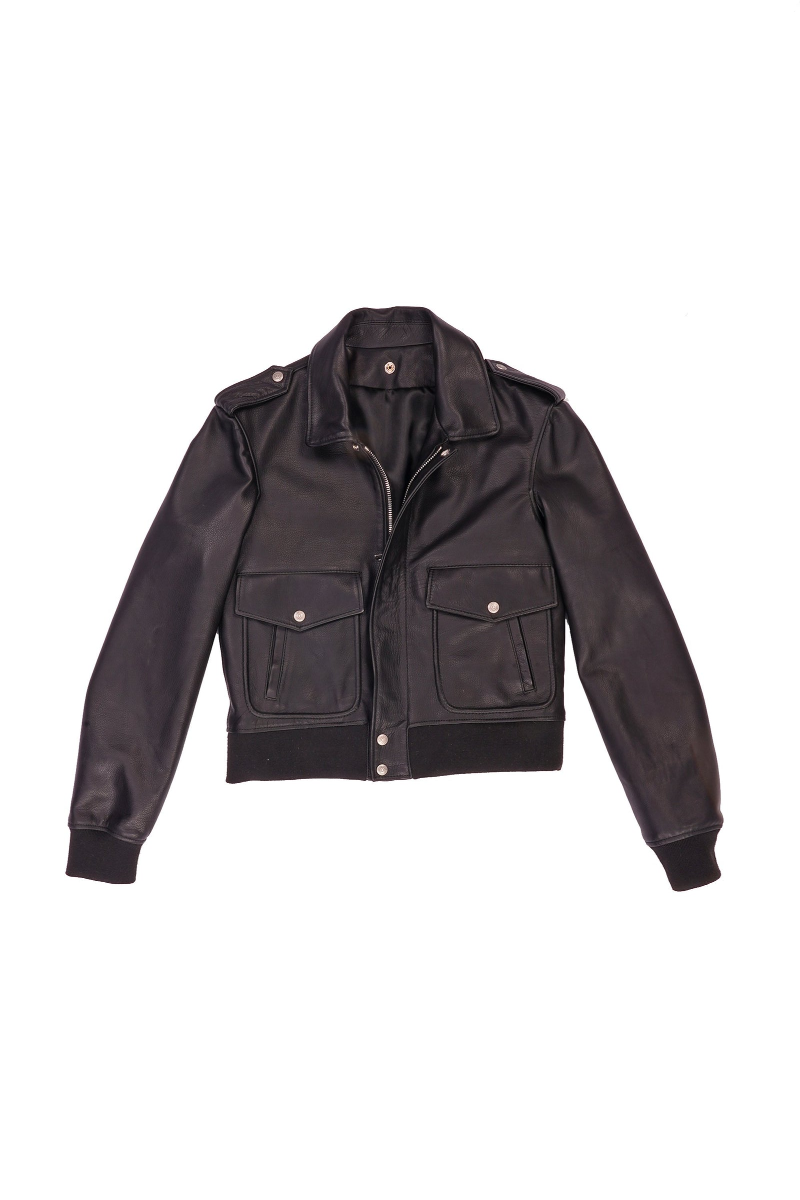 Biker Jacket w/ Ribbing