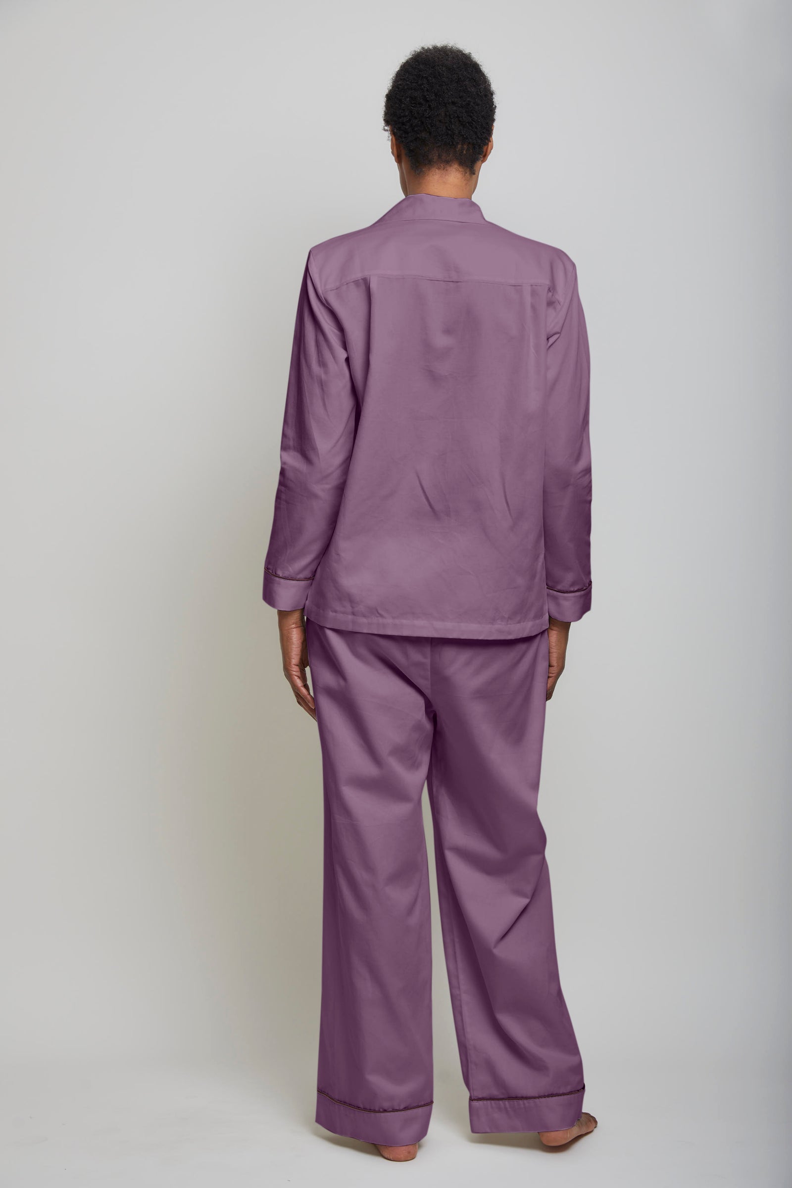 Cotton Sateen Piped PJ Set