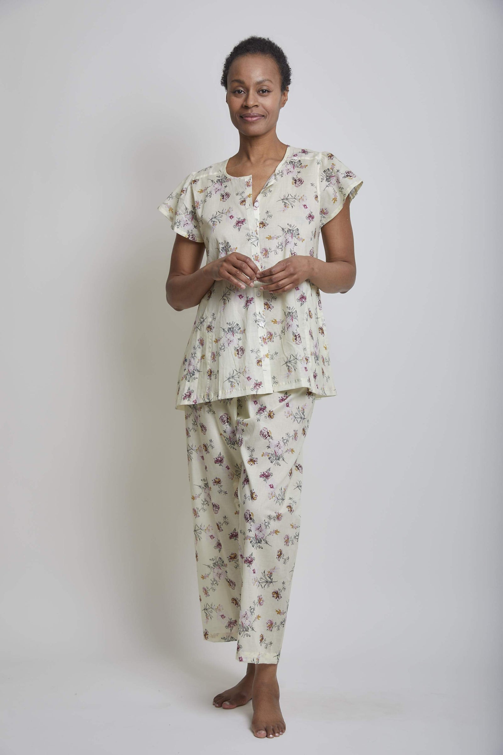 Gaby Short Sleeve Cropped Pant Pajama Set