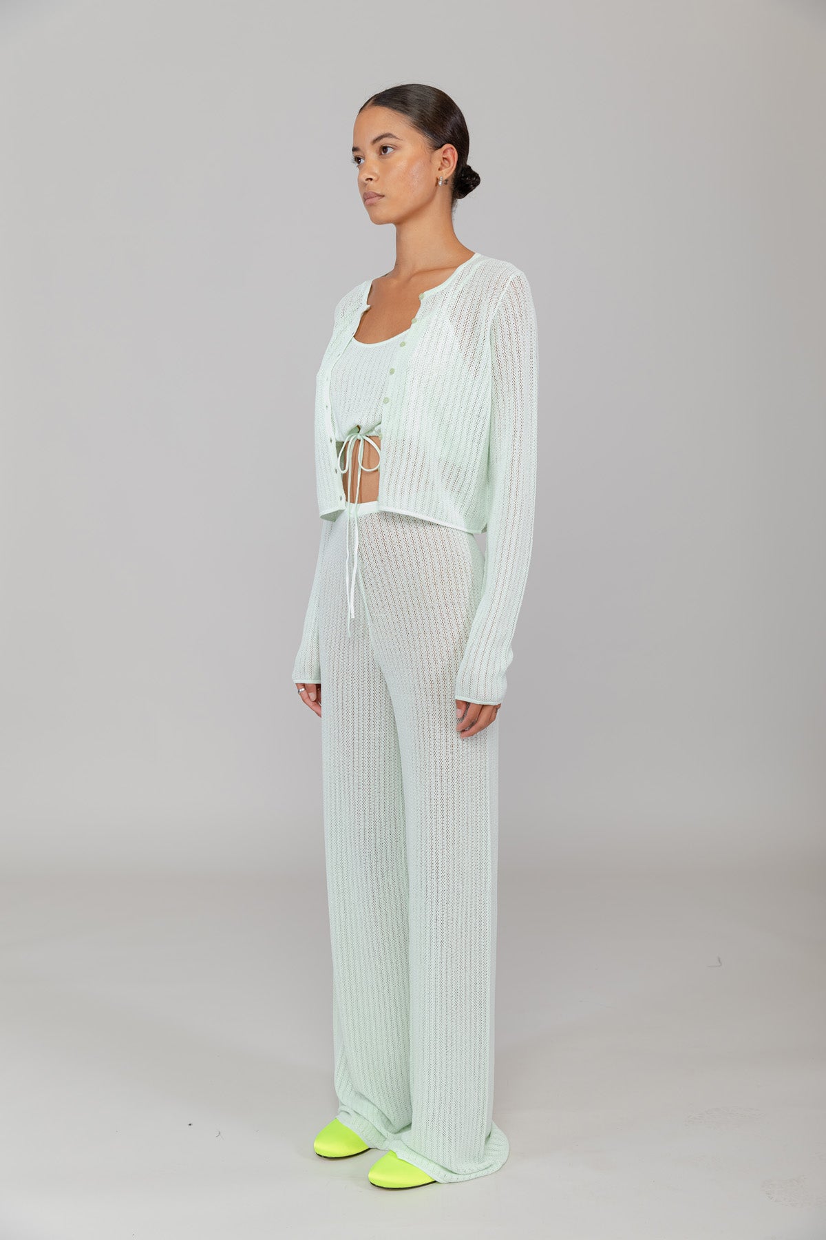 Jasmine Pointelle Crop Cardigan