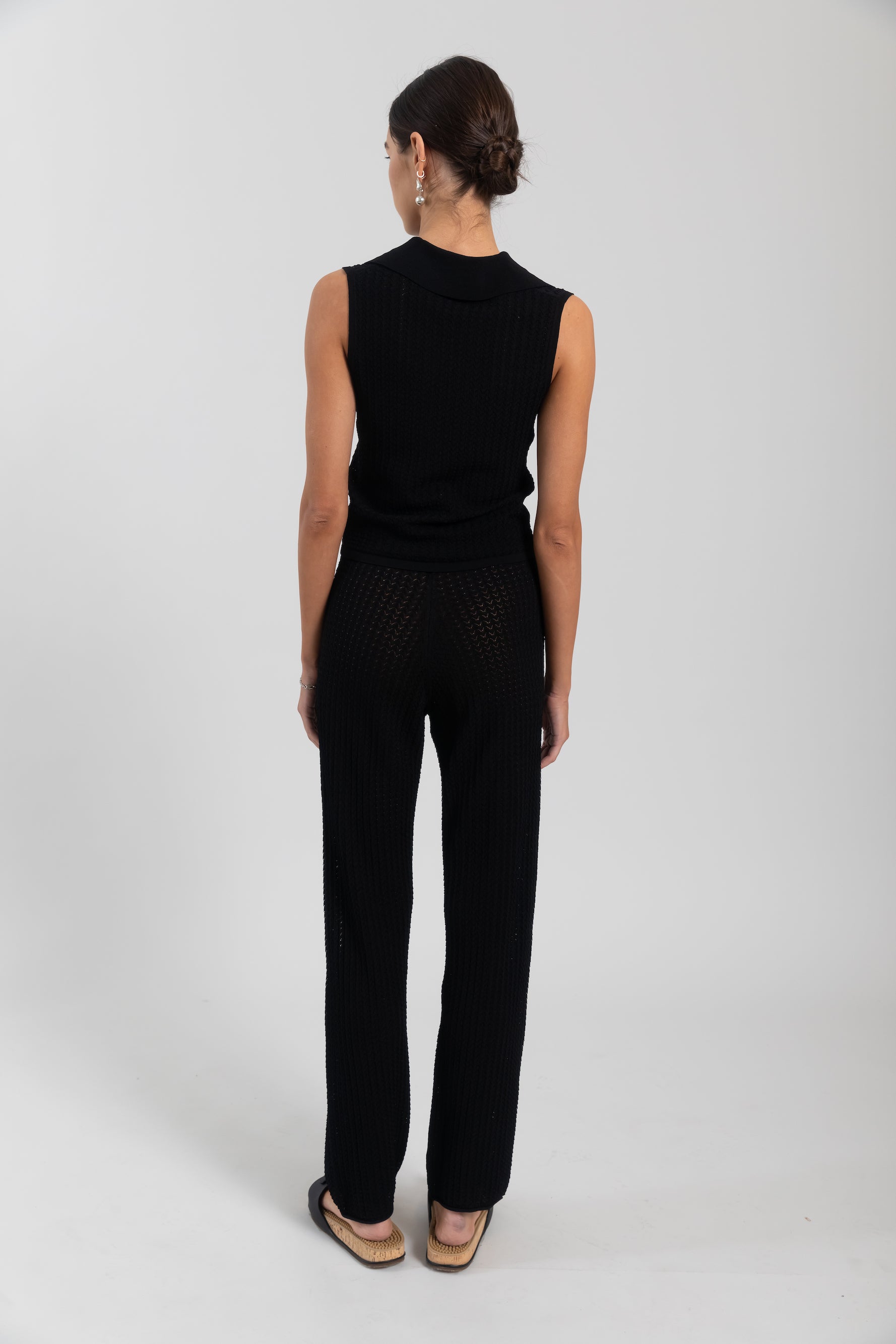 Jasmine Pointelle Sleeveless Polo