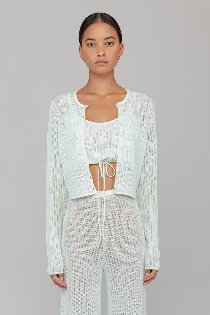Jasmine Pointelle Crop Cardigan