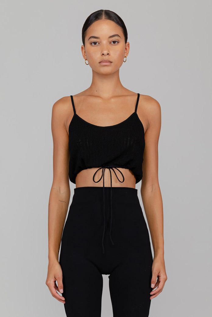 Jasmine Pointelle Drawstring Tank