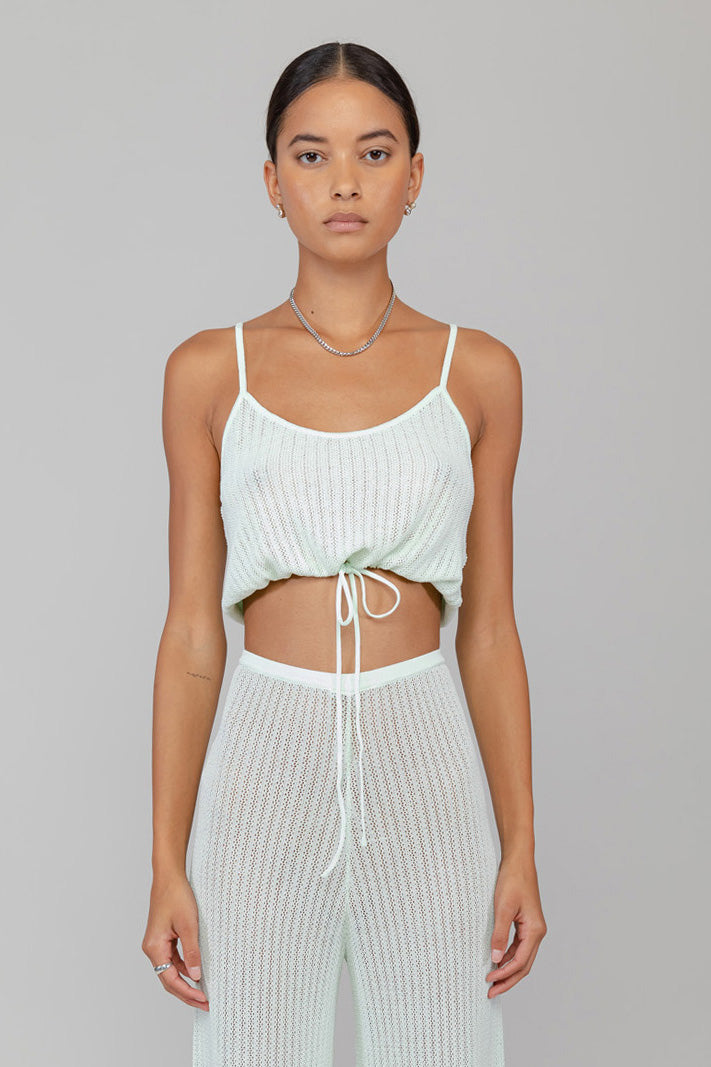 Jasmine Pointelle Drawstring Tank