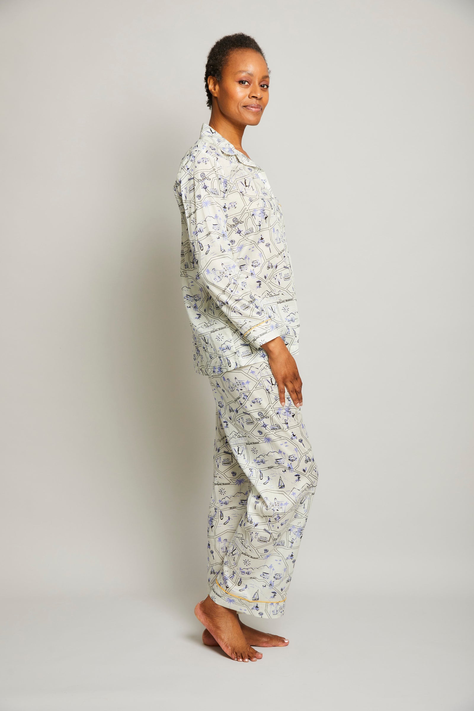 Los Angeles Pajama Set with Piping