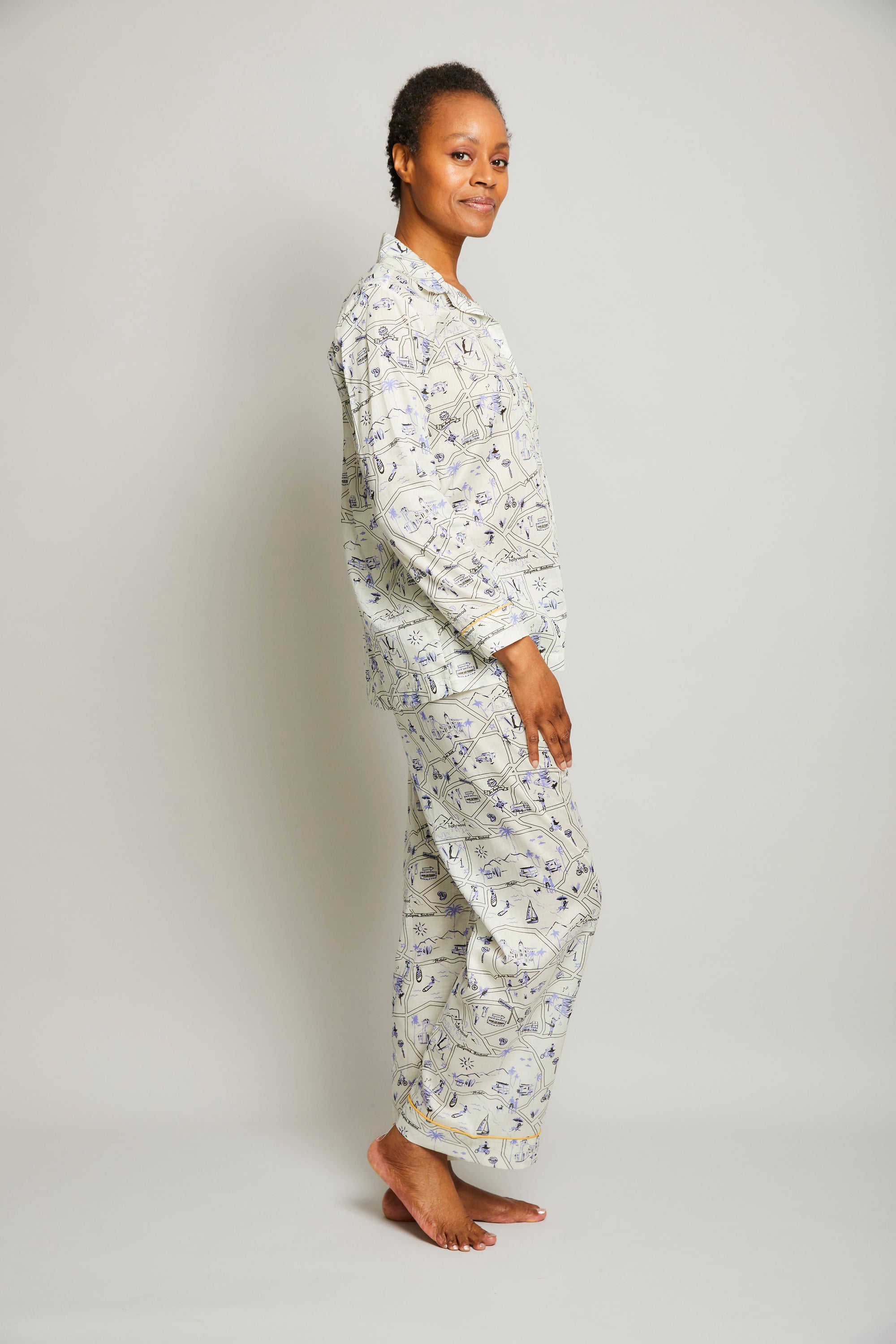 Los Angeles Pajama Set with Piping