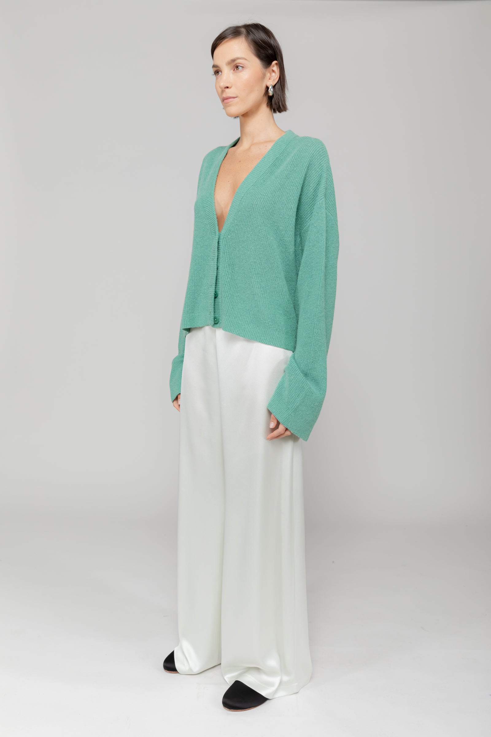 Tess Rib V Neck Cardigan