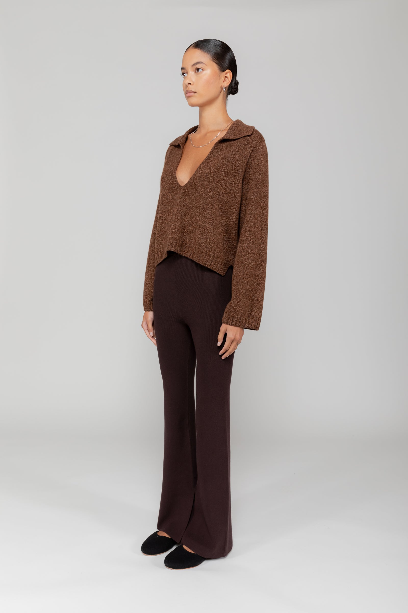 Zoe Crop V Neck Polo