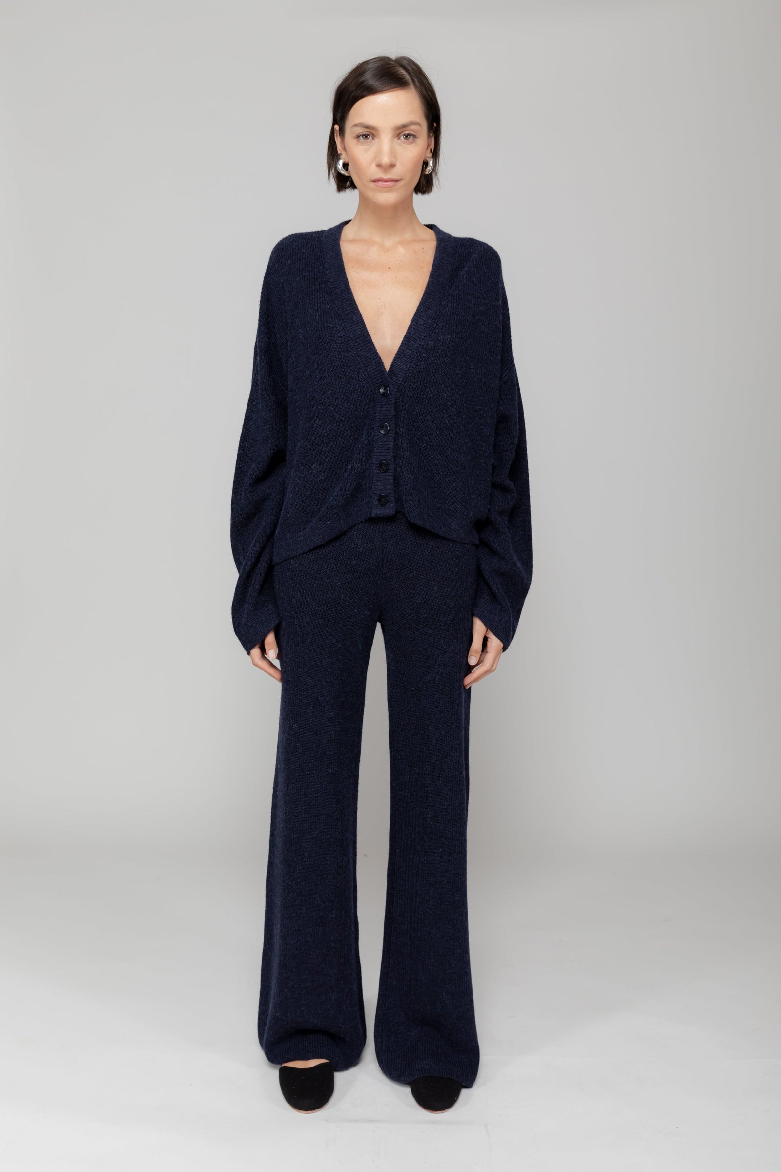 Tess Rib V Neck Cardigan