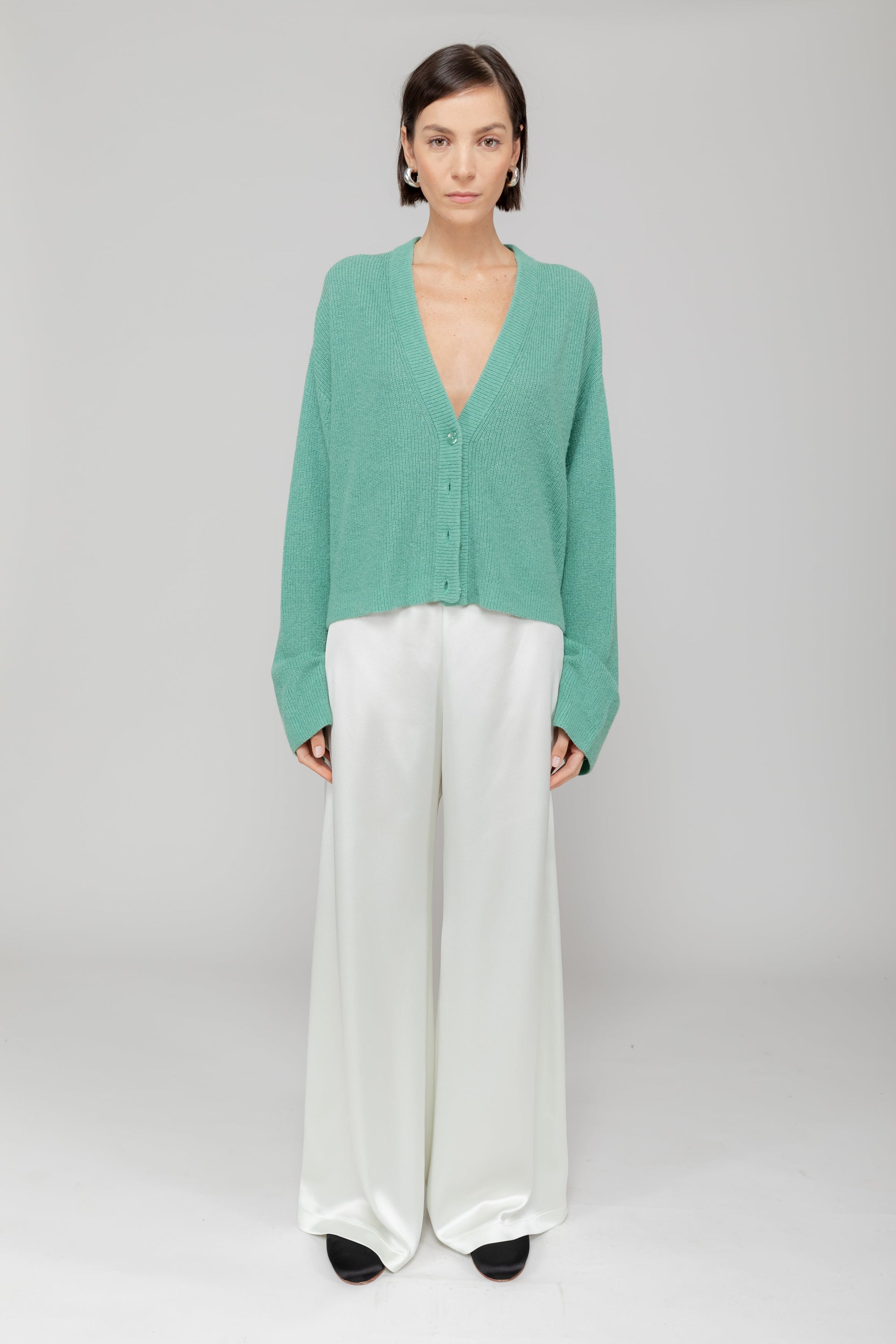 Tess Rib V Neck Cardigan