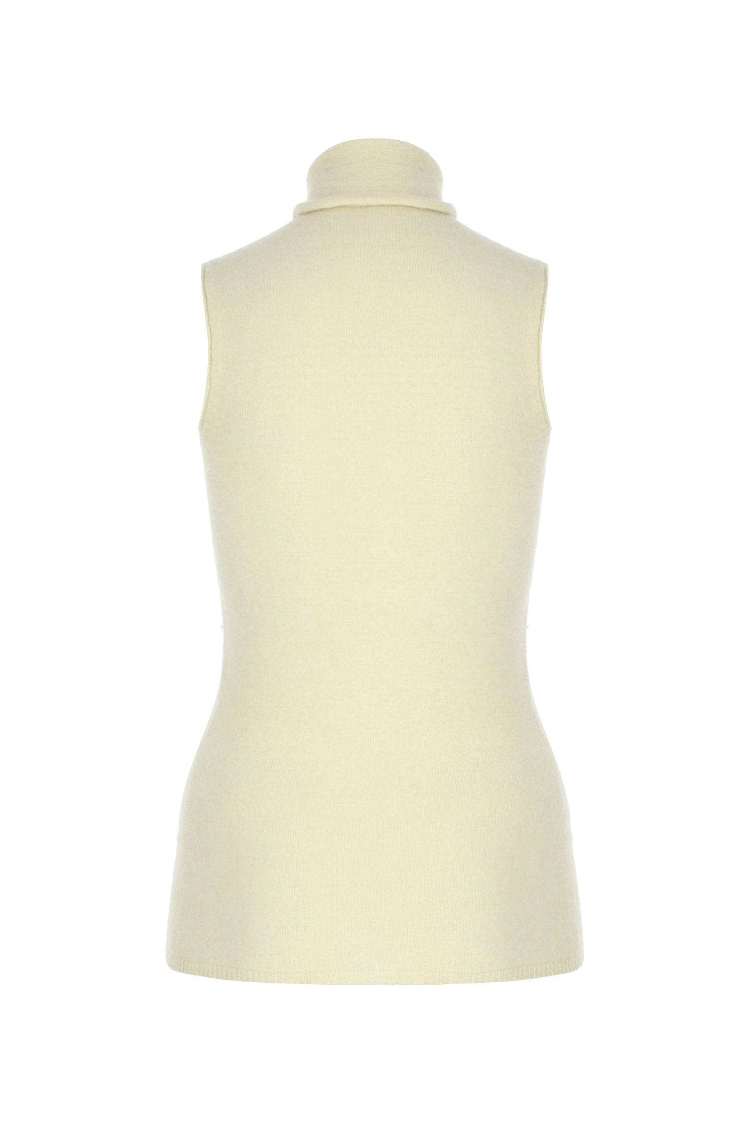 Sleeveless Cashmere Rollneck