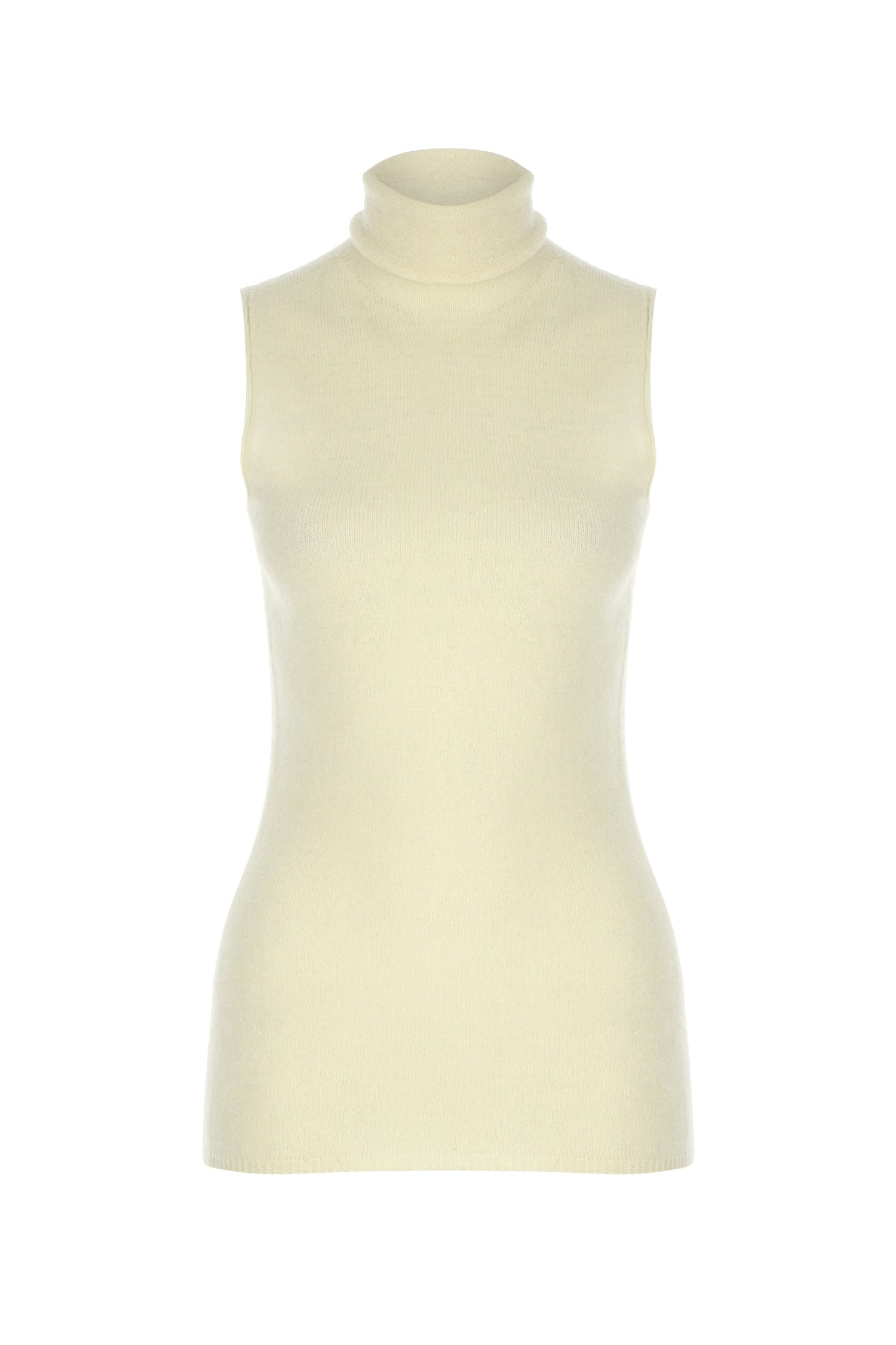 Sleeveless Cashmere Rollneck