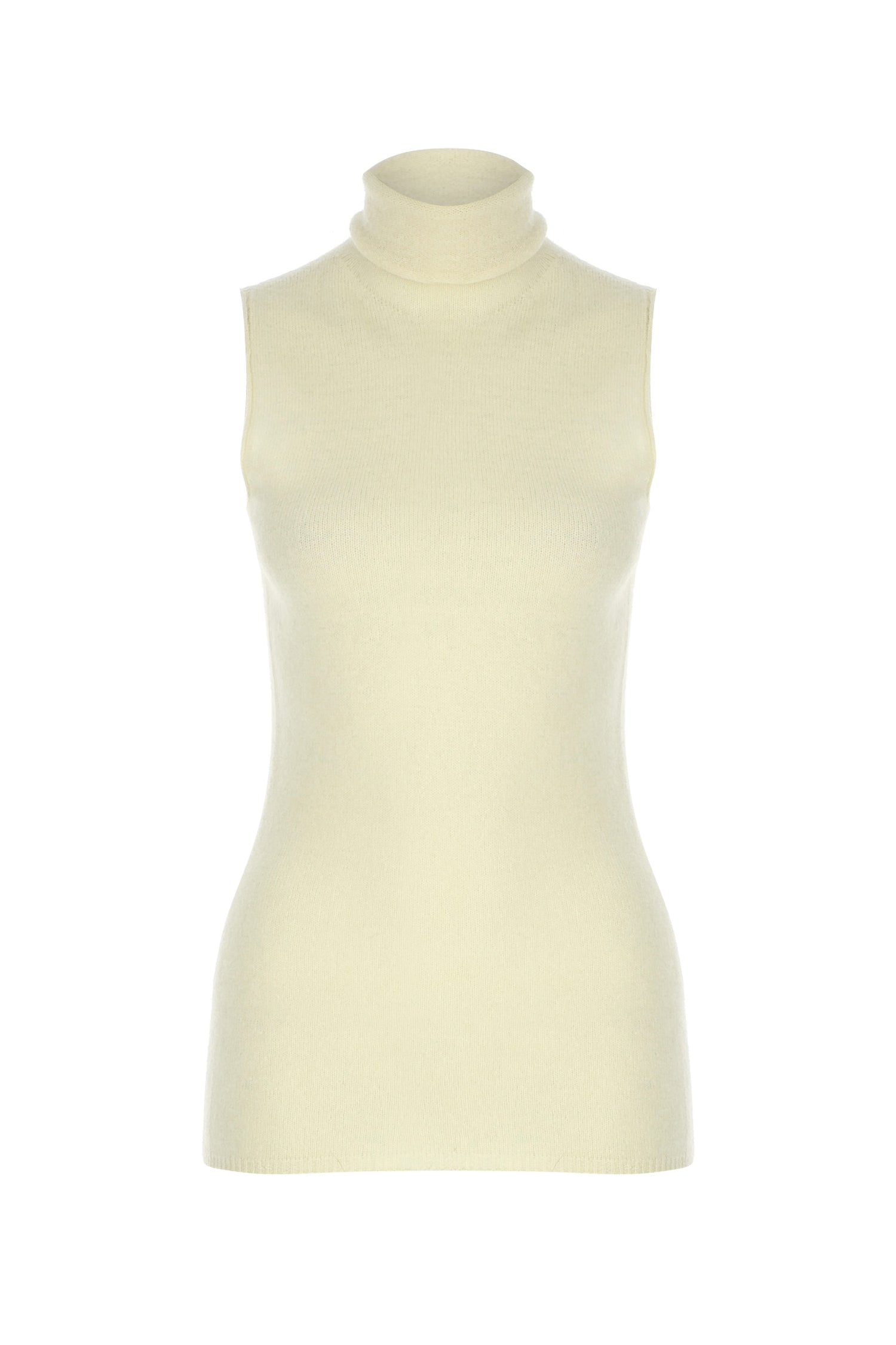 Sleeveless Cashmere Rollneck