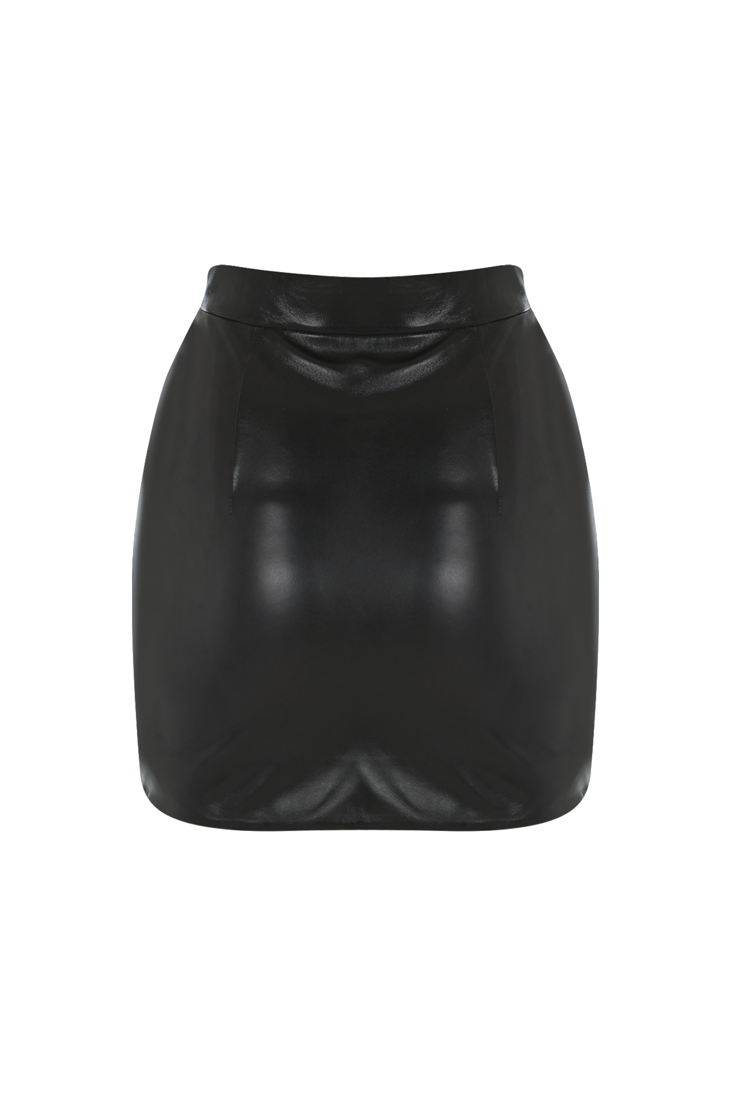 Curve Mini Leather Skirt